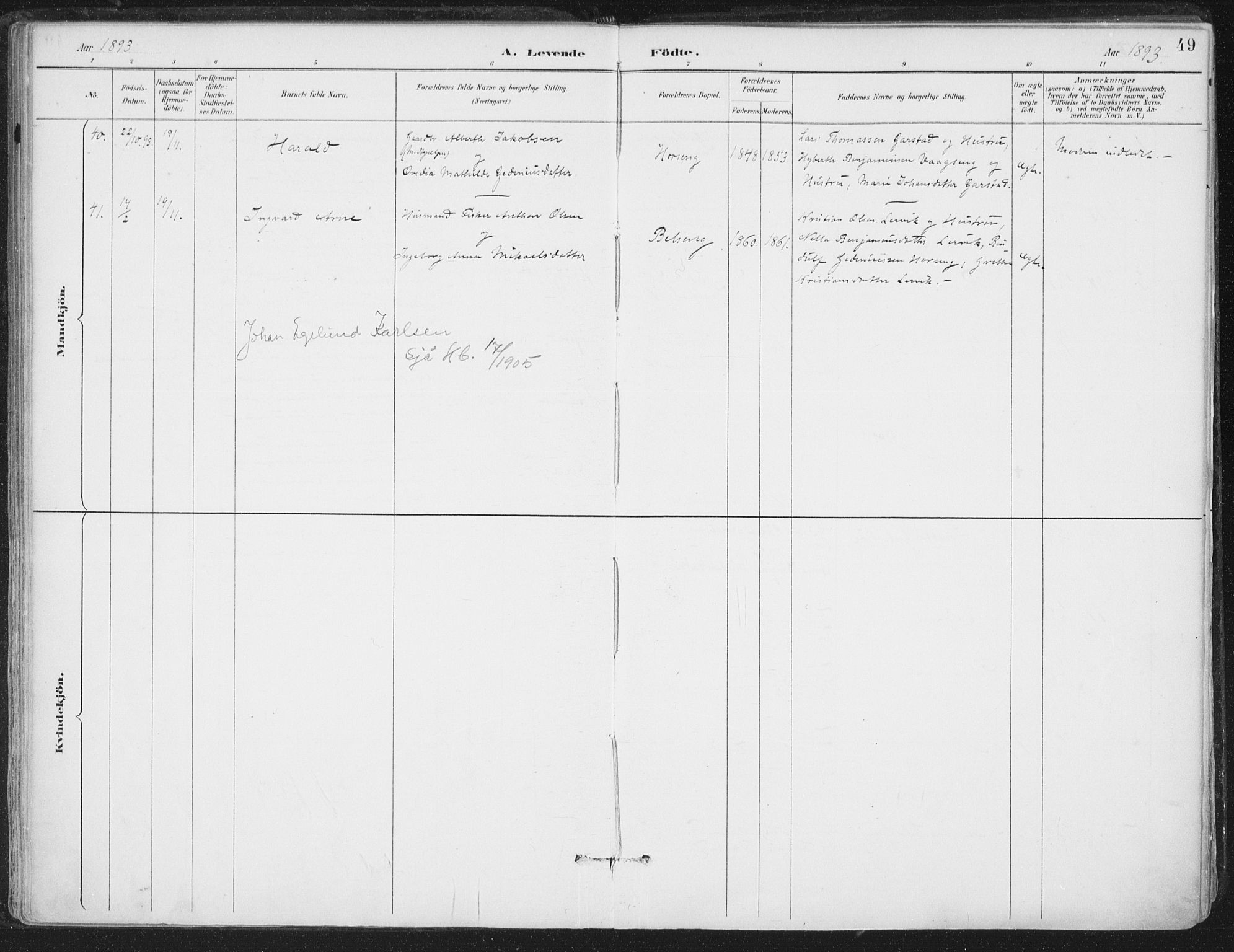 Ministerialprotokoller, klokkerbøker og fødselsregistre - Nord-Trøndelag, AV/SAT-A-1458/786/L0687: Parish register (official) no. 786A03, 1888-1898, p. 49