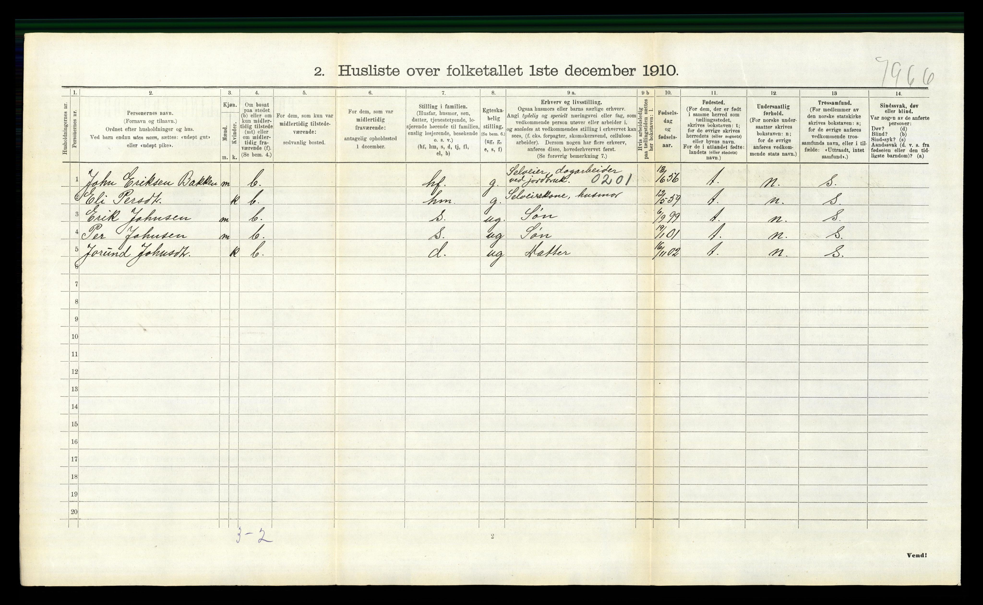 RA, 1910 census for Trysil, 1910, p. 1376