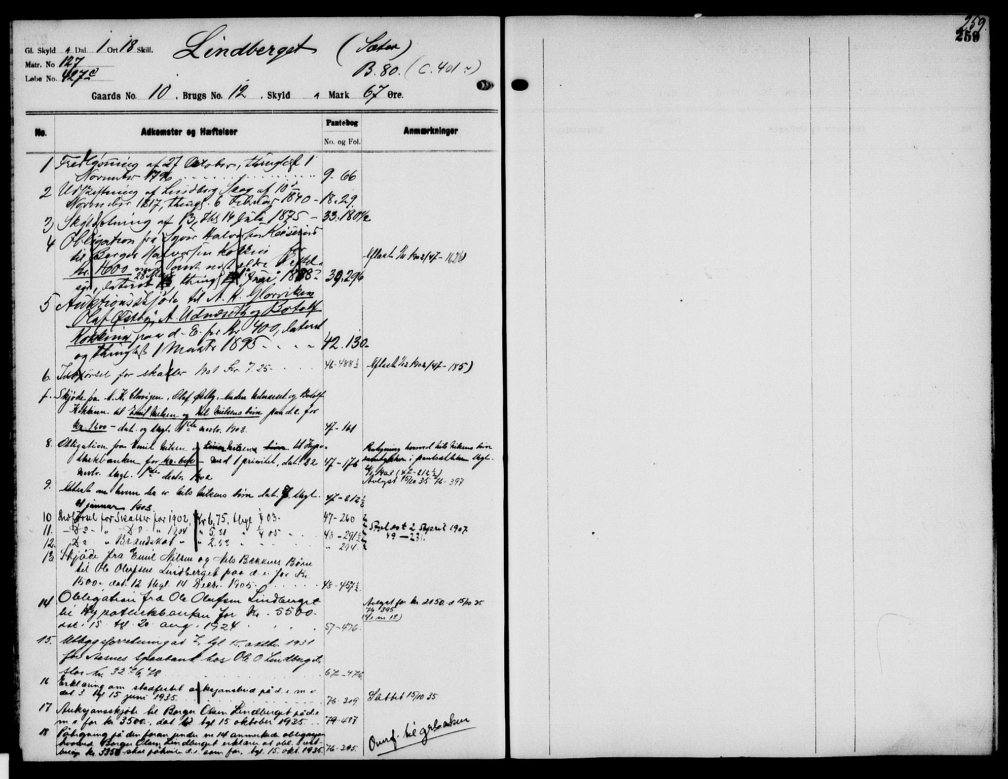 Solør tingrett, AV/SAH-TING-008/H/Ha/Haj/L0001: Mortgage register no. I, 1900-1935, p. 259