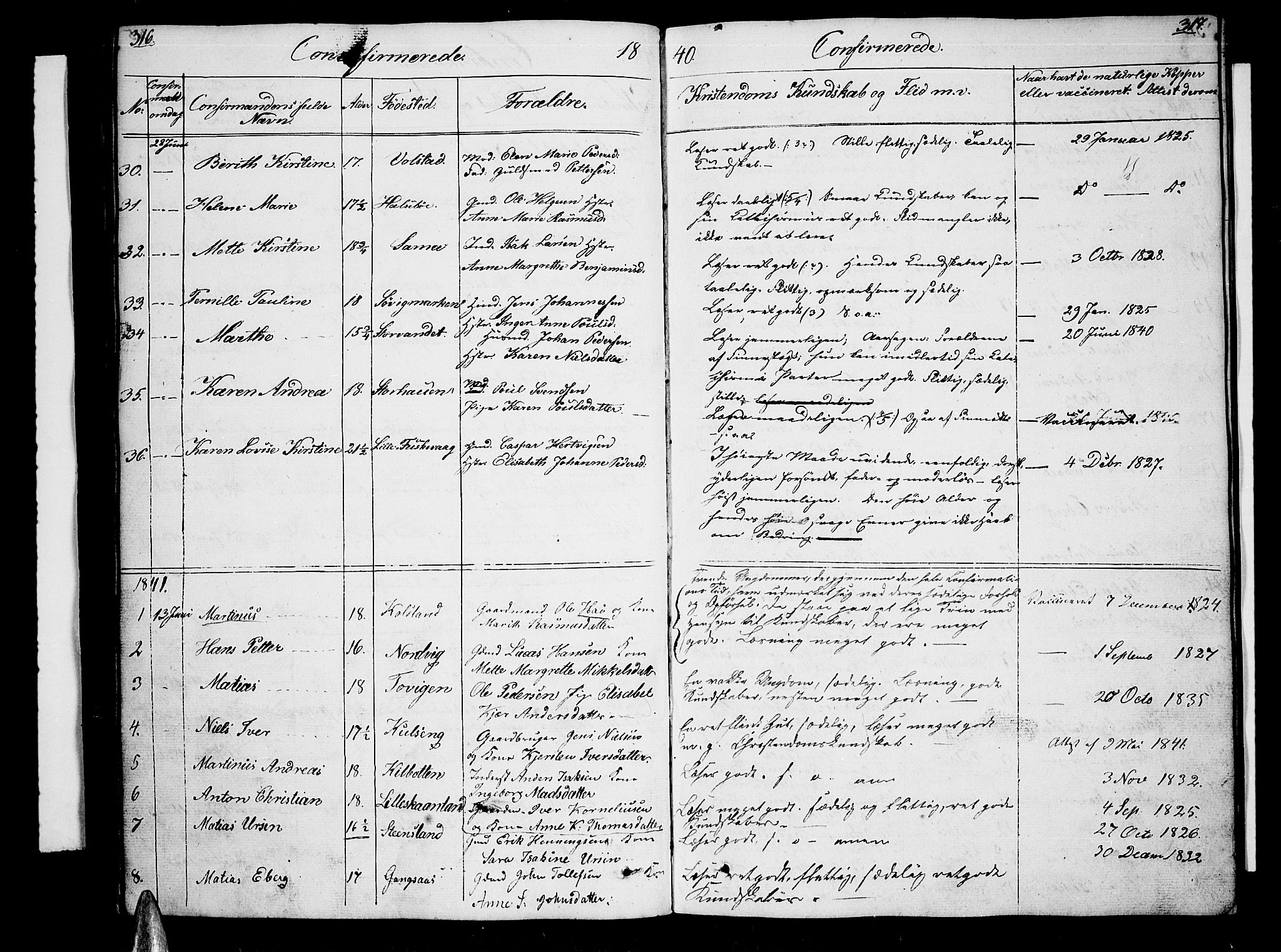 Trondenes sokneprestkontor, SATØ/S-1319/H/Hb/L0005klokker: Parish register (copy) no. 5, 1834-1845, p. 316-317