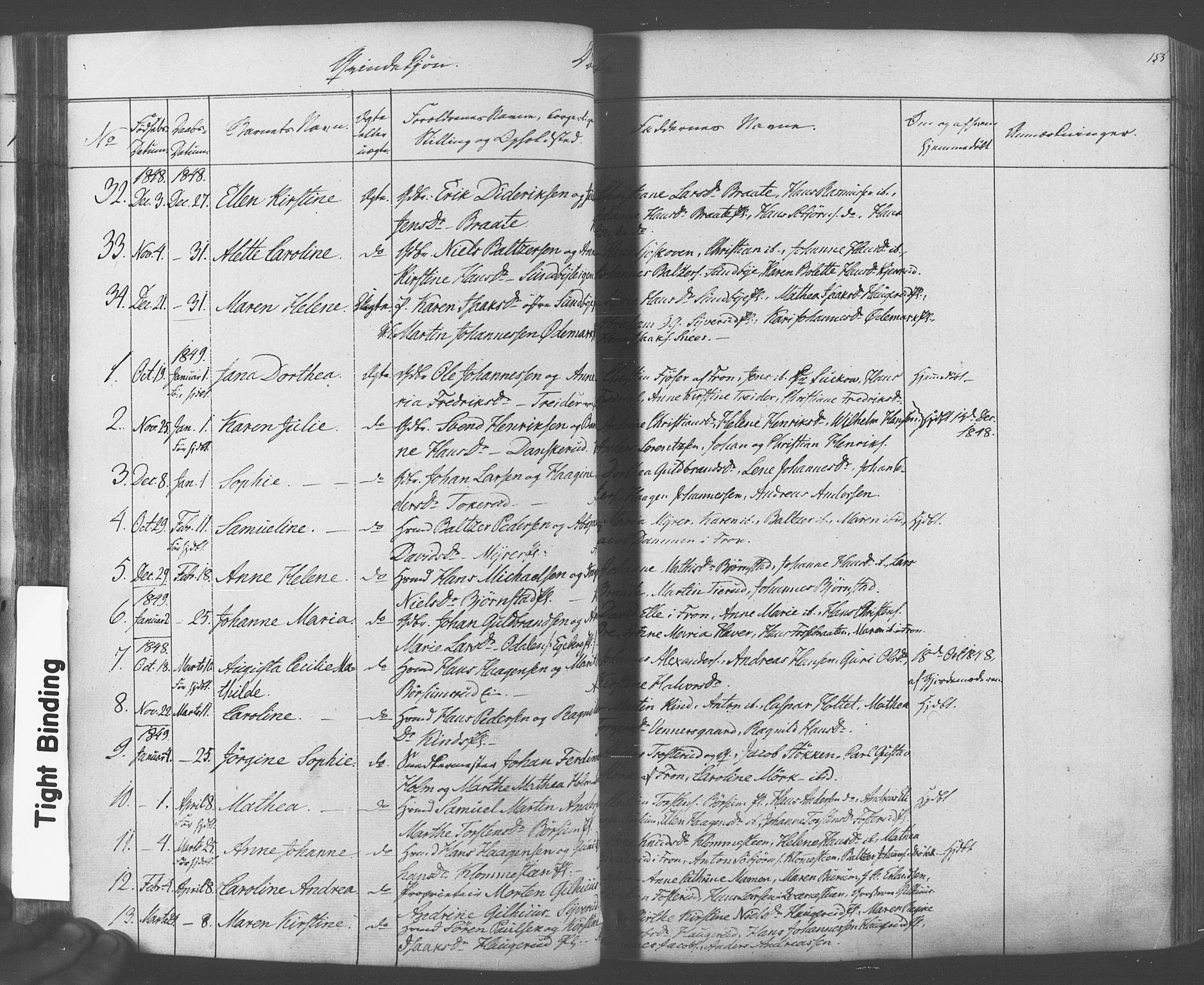 Ås prestekontor Kirkebøker, AV/SAO-A-10894/F/Fa/L0006: Parish register (official) no. I 6, 1841-1853, p. 154-155