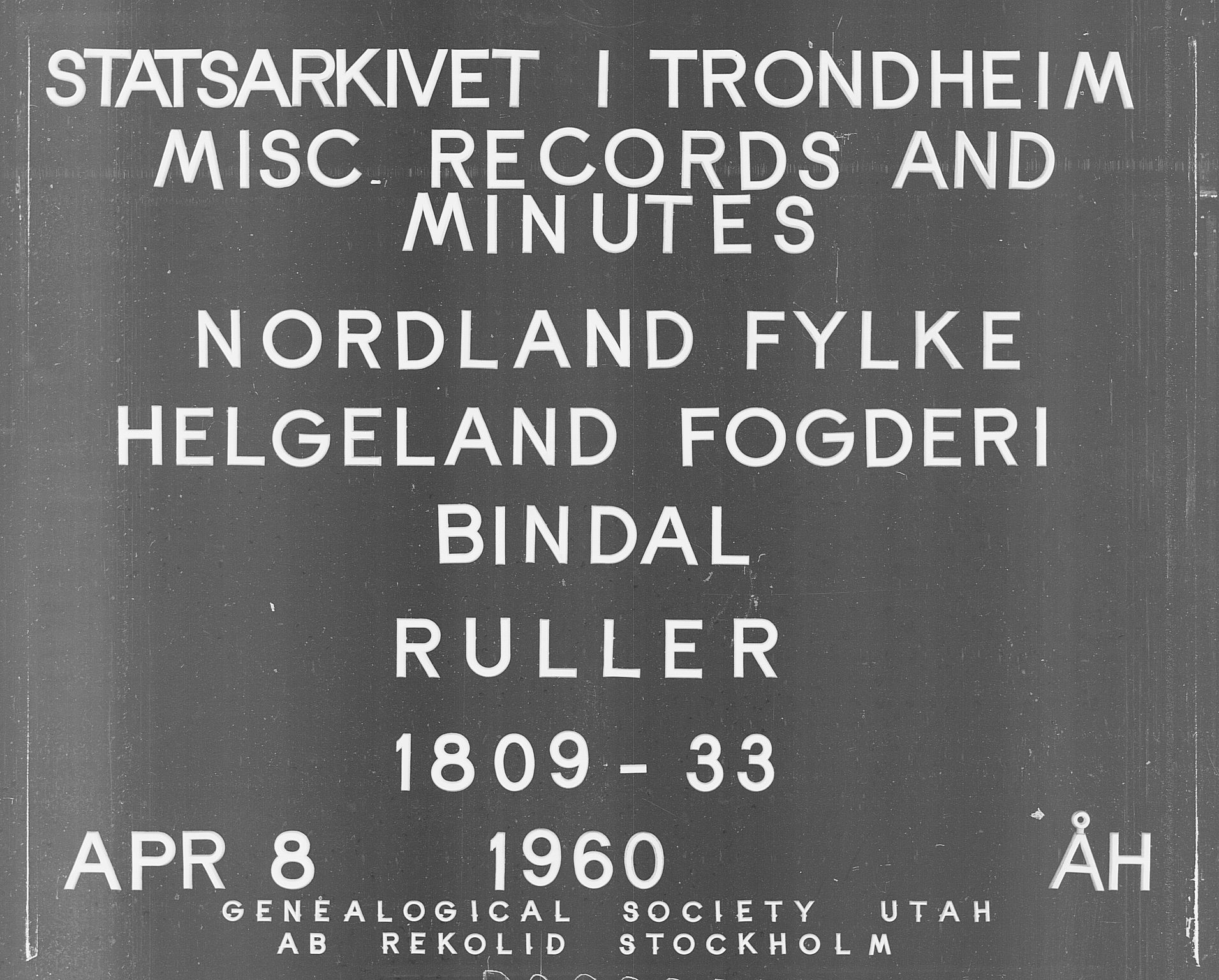 Fylkesmannen i Nordland, AV/SAT-A-0499/1.1/R/Ra/L0005: --, 1809-1835, p. 1