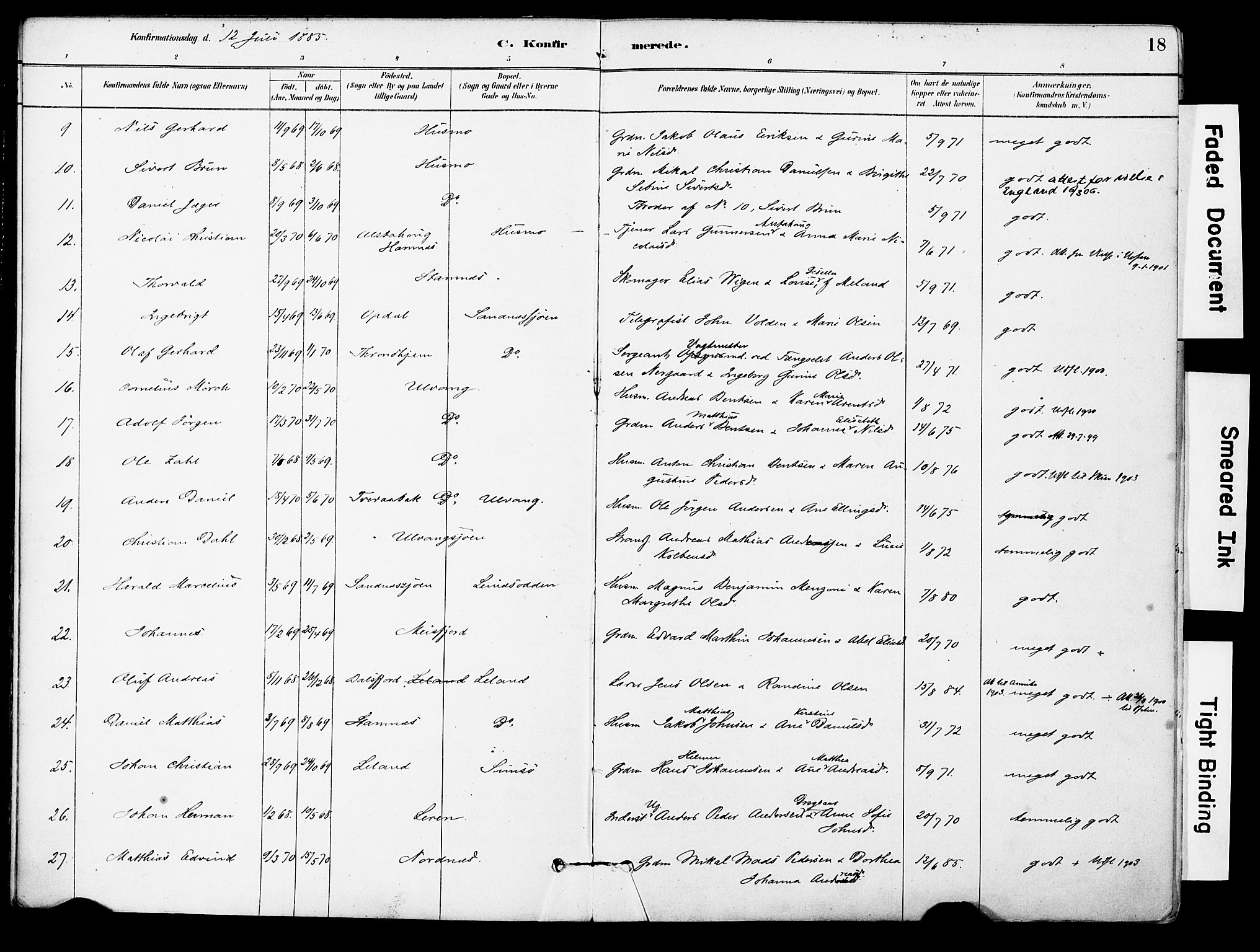 Ministerialprotokoller, klokkerbøker og fødselsregistre - Nordland, AV/SAT-A-1459/830/L0450: Parish register (official) no. 830A14, 1879-1896, p. 18