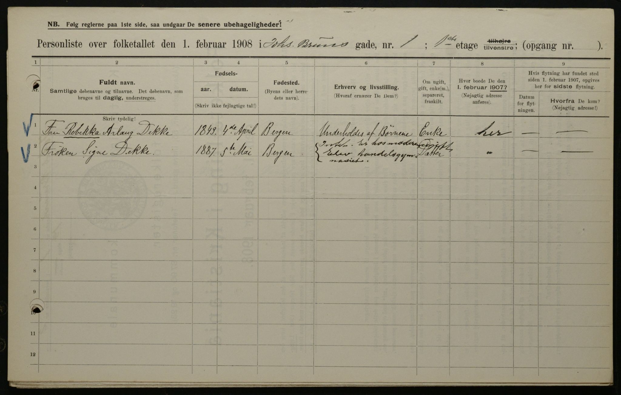 OBA, Municipal Census 1908 for Kristiania, 1908, p. 42019