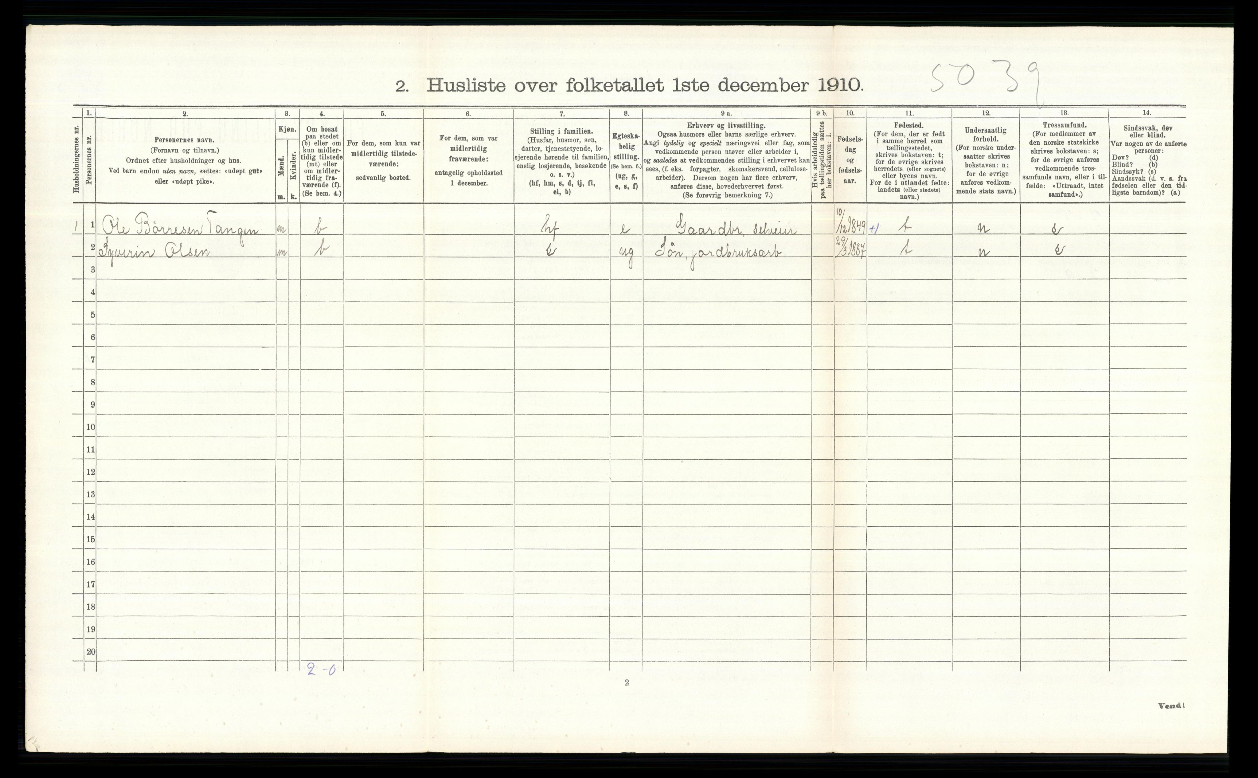 RA, 1910 census for Ringsaker, 1910, p. 1390