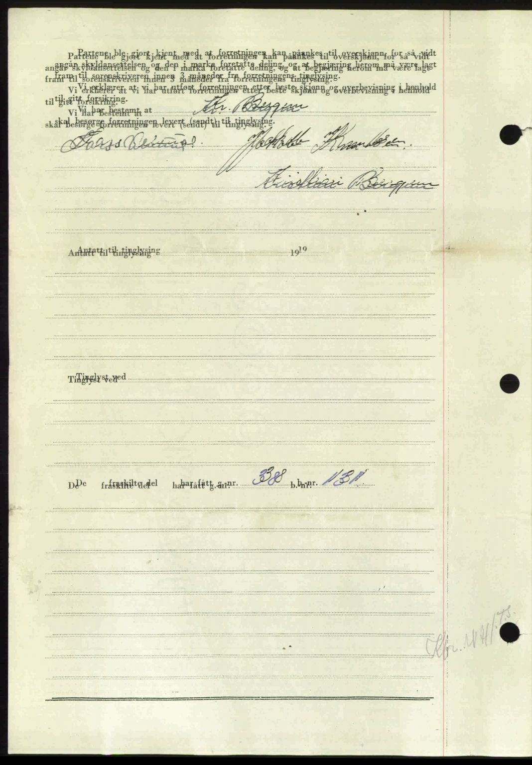 Nordmøre sorenskriveri, AV/SAT-A-4132/1/2/2Ca: Mortgage book no. A106, 1947-1947, Diary no: : 2621/1947