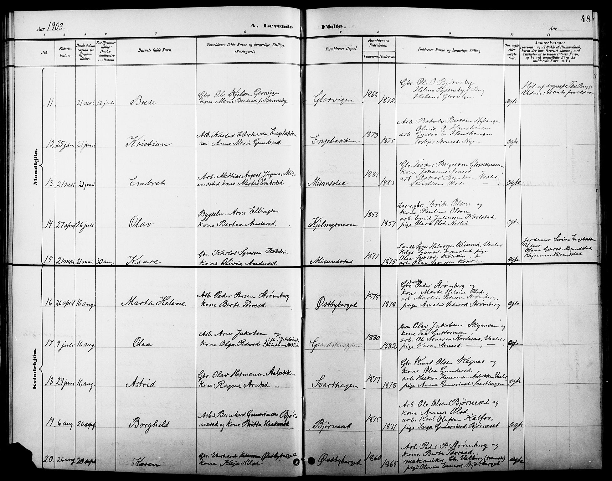 Åsnes prestekontor, AV/SAH-PREST-042/H/Ha/Hab/L0005: Parish register (copy) no. 5, 1895-1920, p. 48