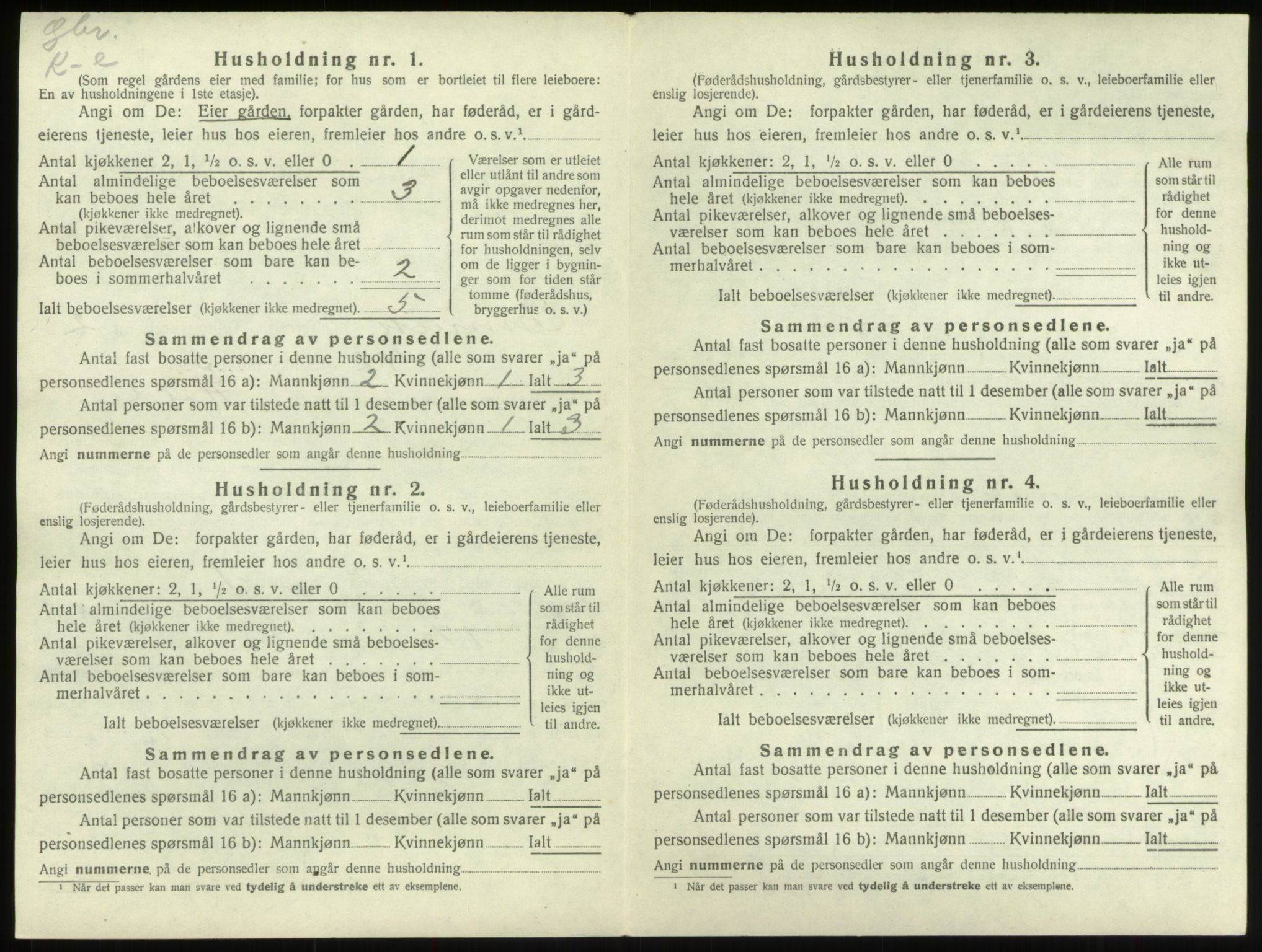 SAB, 1920 census for Innvik, 1920, p. 87