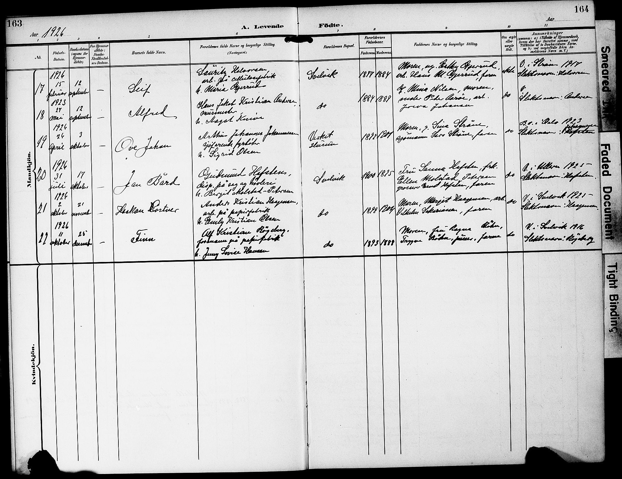 Strømm kirkebøker, AV/SAKO-A-322/G/Gb/L0002: Parish register (copy) no. II 2, 1897-1928, p. 163-164