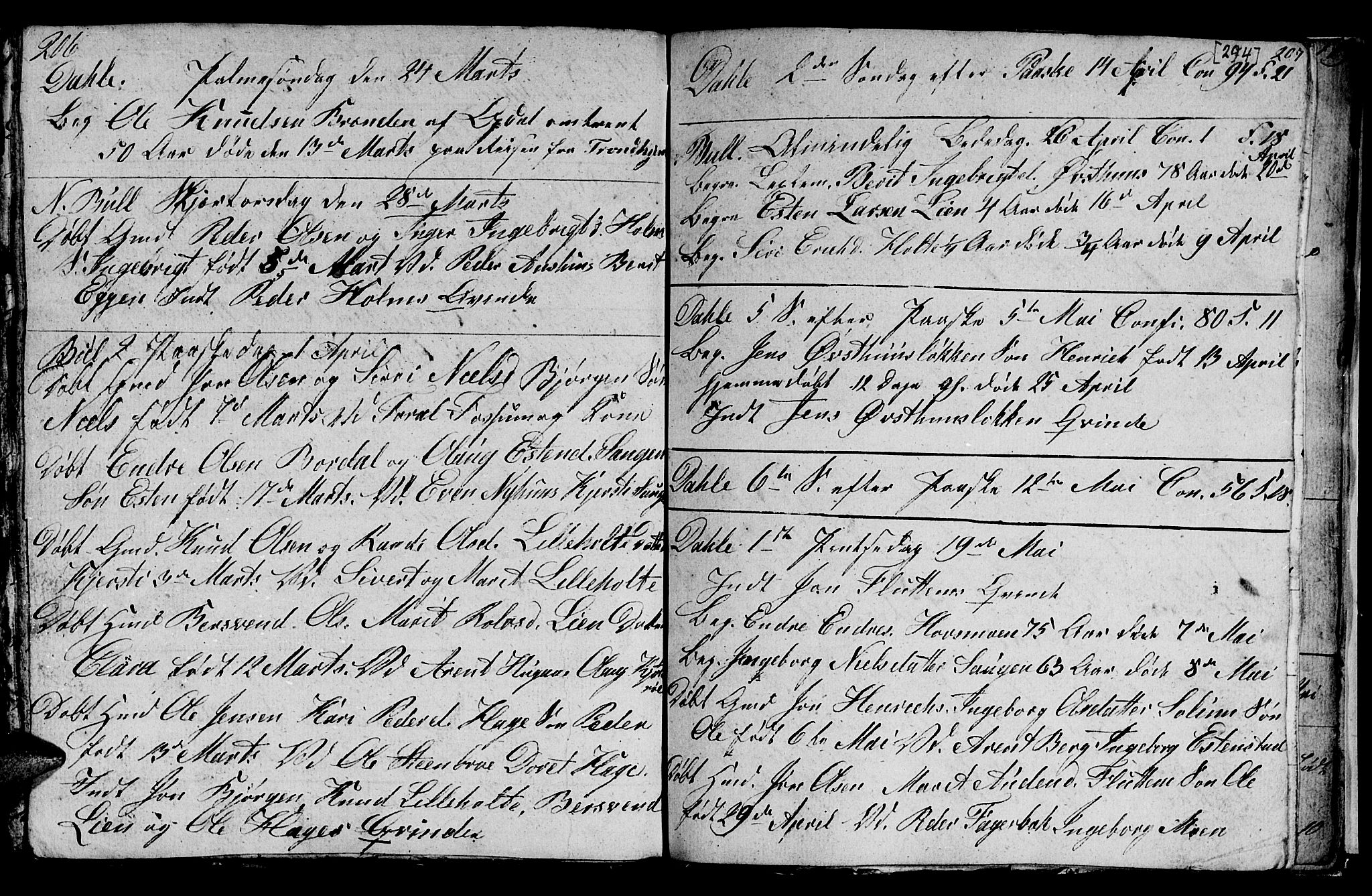 Ministerialprotokoller, klokkerbøker og fødselsregistre - Sør-Trøndelag, SAT/A-1456/689/L1042: Parish register (copy) no. 689C01, 1812-1841, p. 293-294