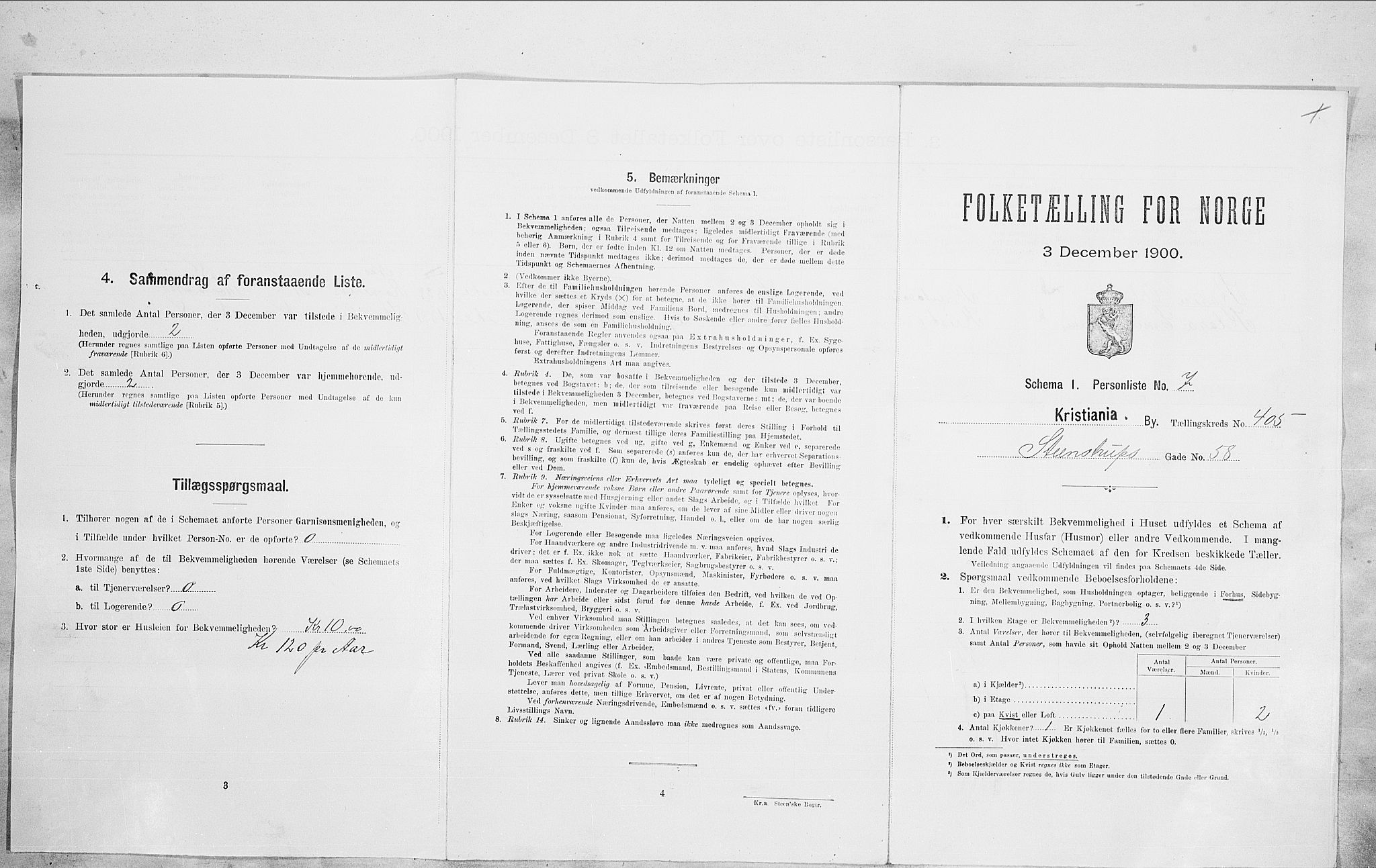 SAO, 1900 census for Kristiania, 1900, p. 91014