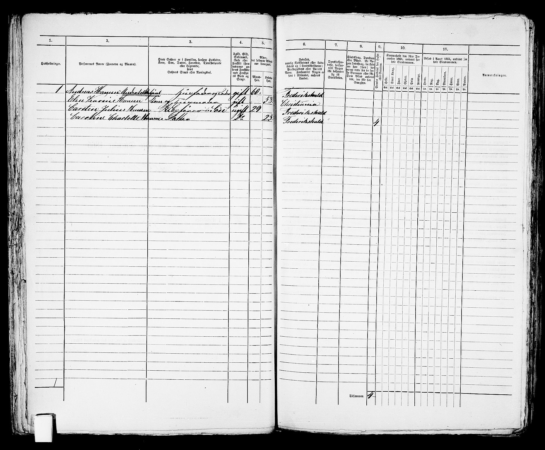 RA, 1865 census for Brevik, 1865, p. 47