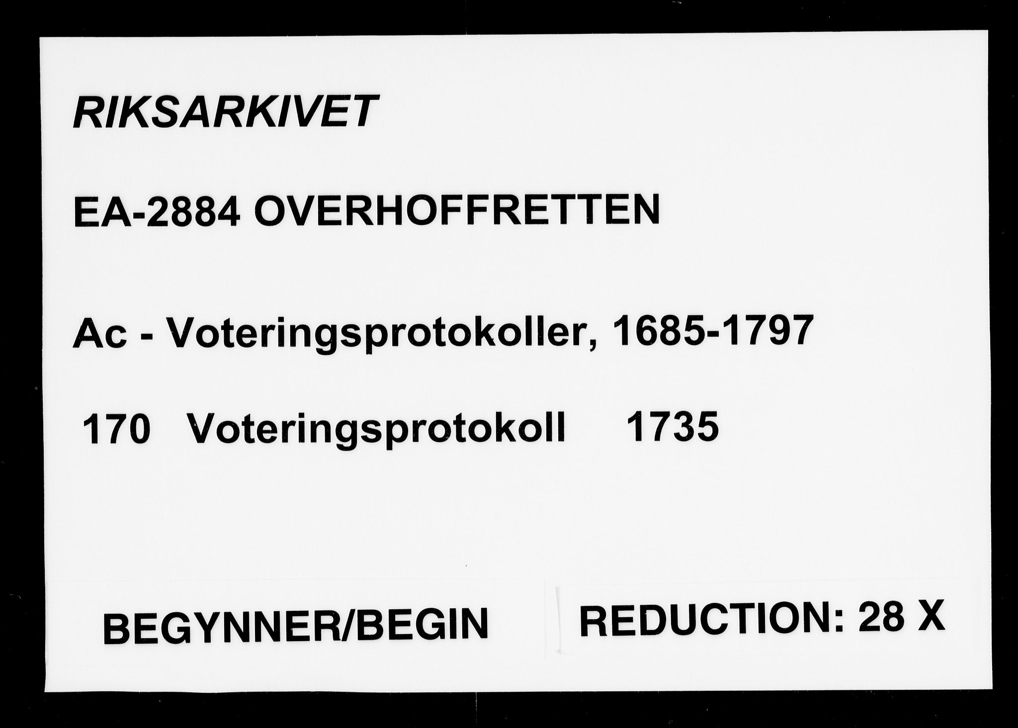 Overhoffretten 1667-1797, AV/RA-EA-2884/Ac/L0170: Voteringsprotokoll, 1735