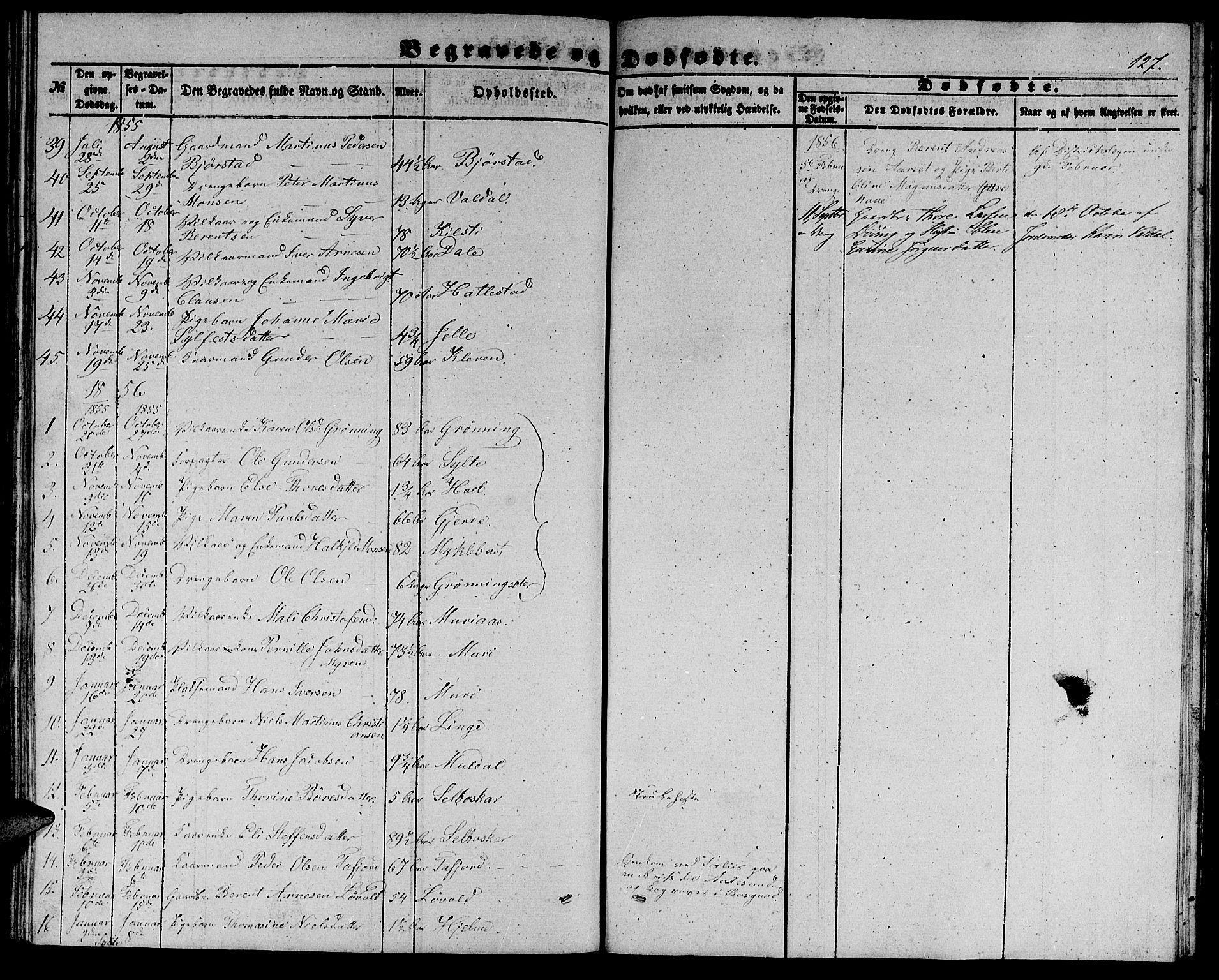 Ministerialprotokoller, klokkerbøker og fødselsregistre - Møre og Romsdal, SAT/A-1454/519/L0261: Parish register (copy) no. 519C02, 1854-1867, p. 127