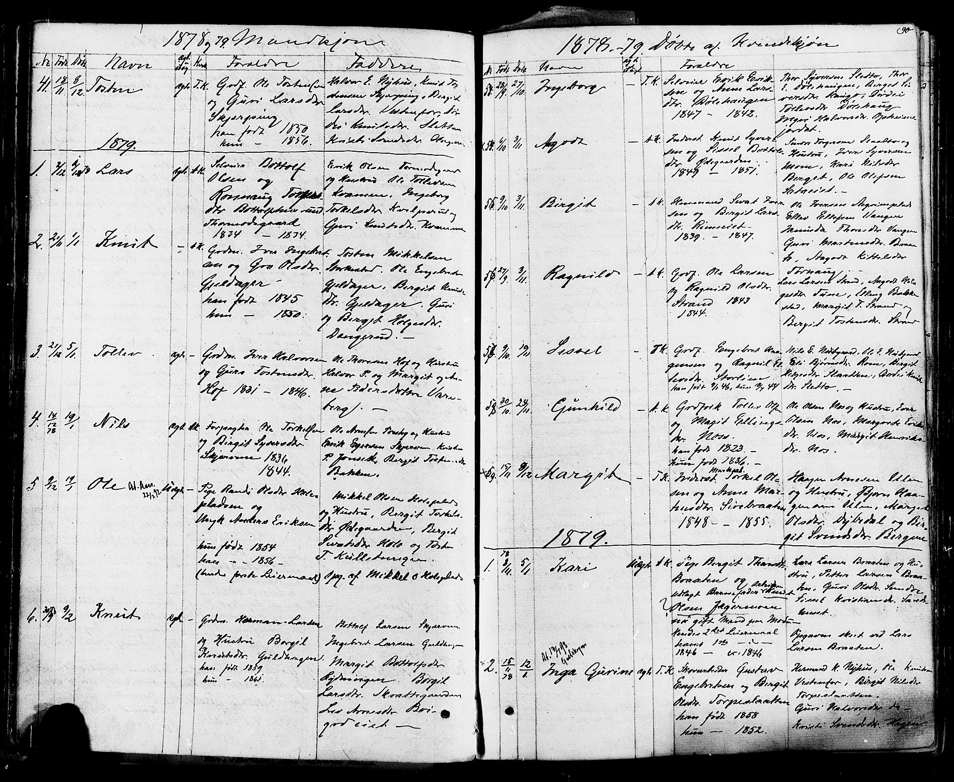 Ål kirkebøker, SAKO/A-249/F/Fa/L0007: Parish register (official) no. I 7, 1865-1881, p. 90