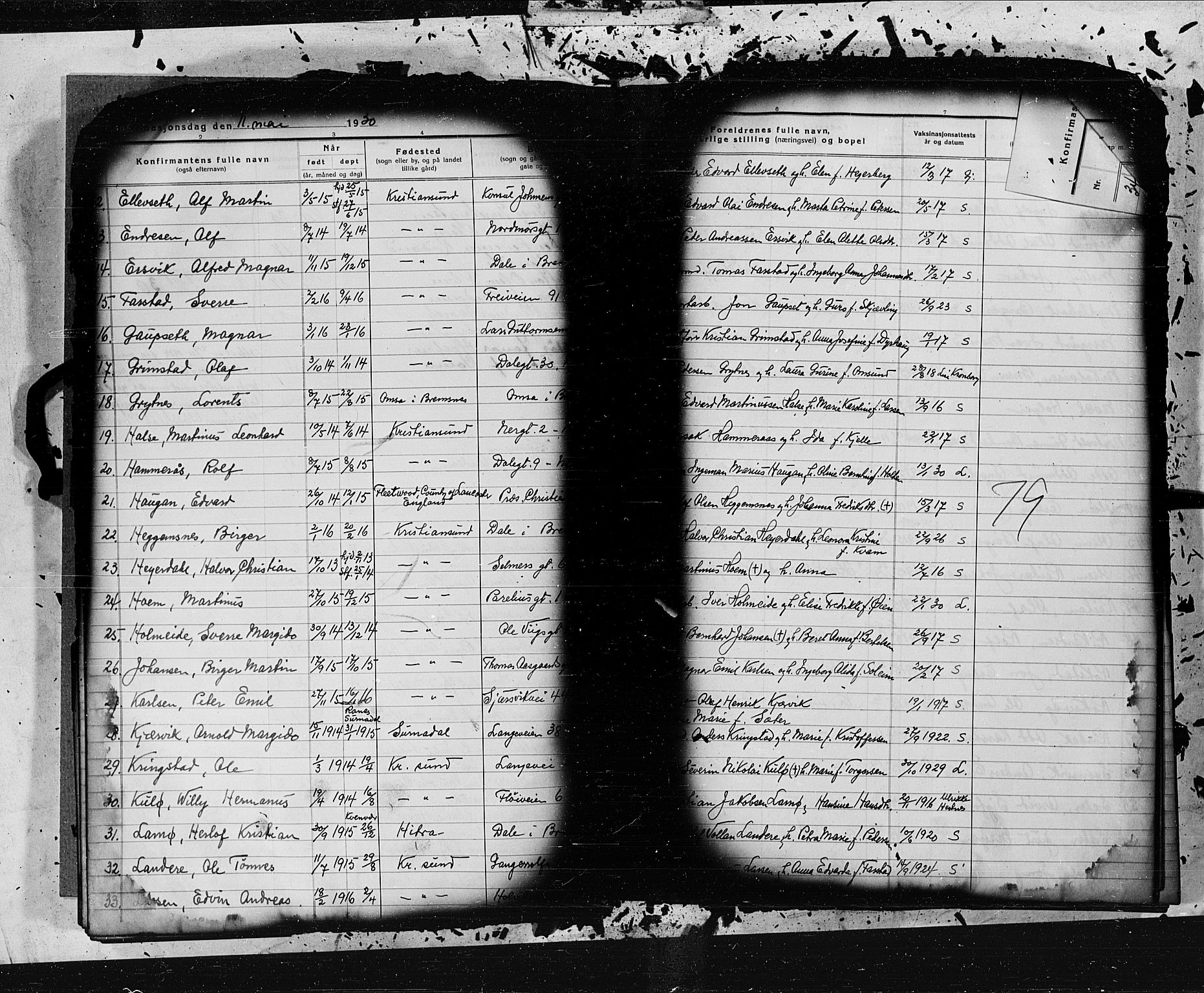 Kristiansund sokneprestkontor, AV/SAT-A-1068/1/I/I1: Parish register (official) no. 9c, 1925-1934, p. 79