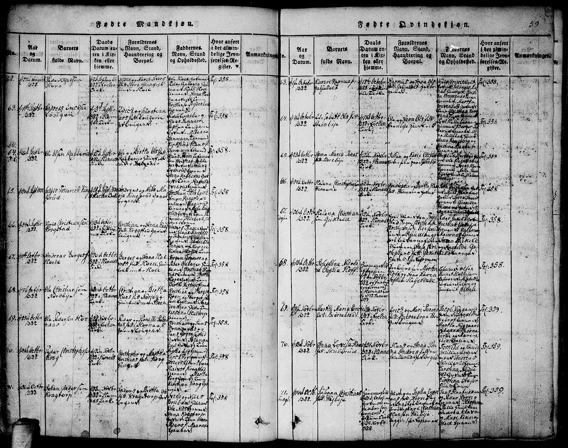 Høland prestekontor Kirkebøker, AV/SAO-A-10346a/F/Fa/L0007: Parish register (official) no. I 7, 1814-1827, p. 59