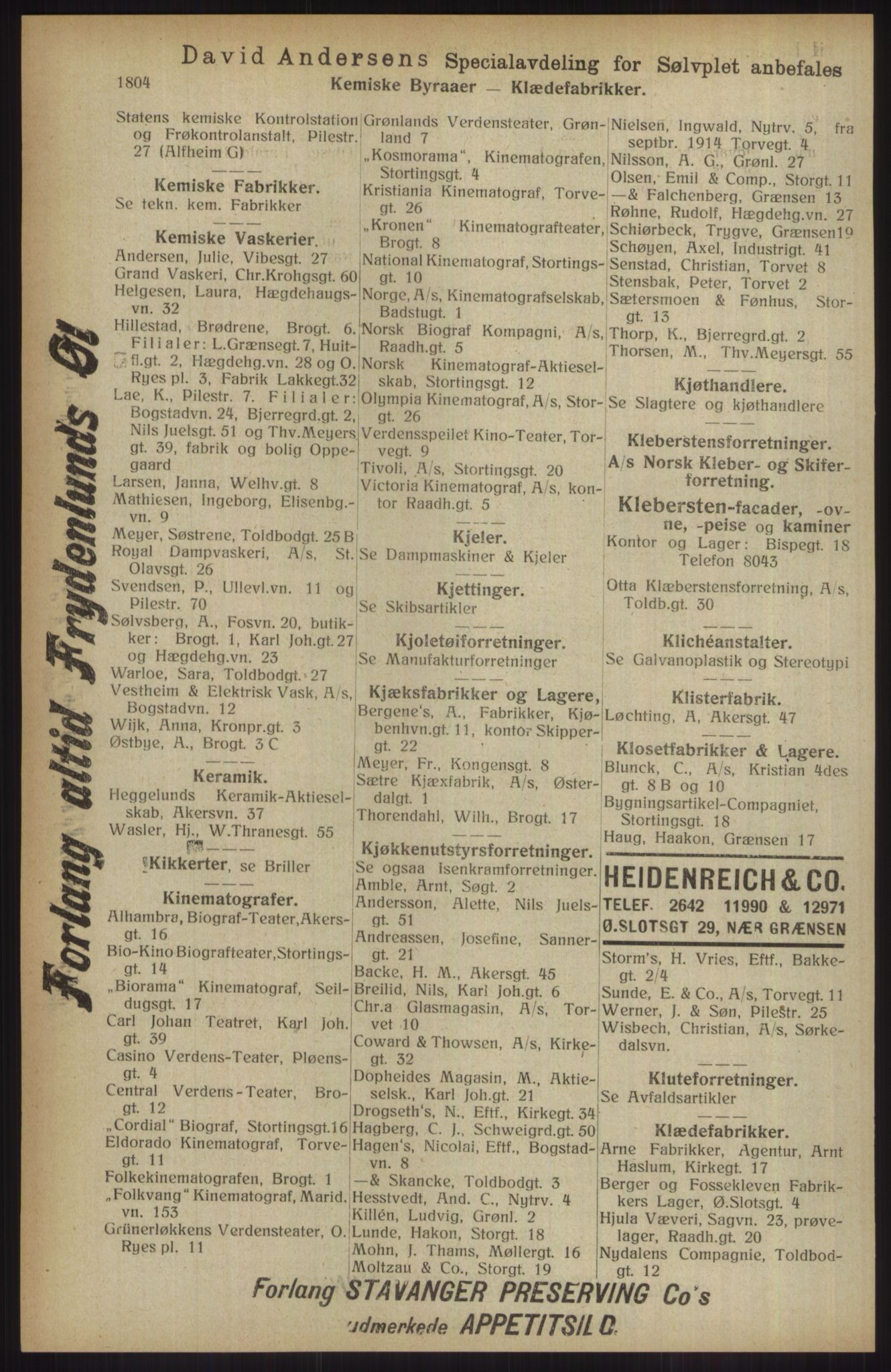 Kristiania/Oslo adressebok, PUBL/-, 1914, p. 1804