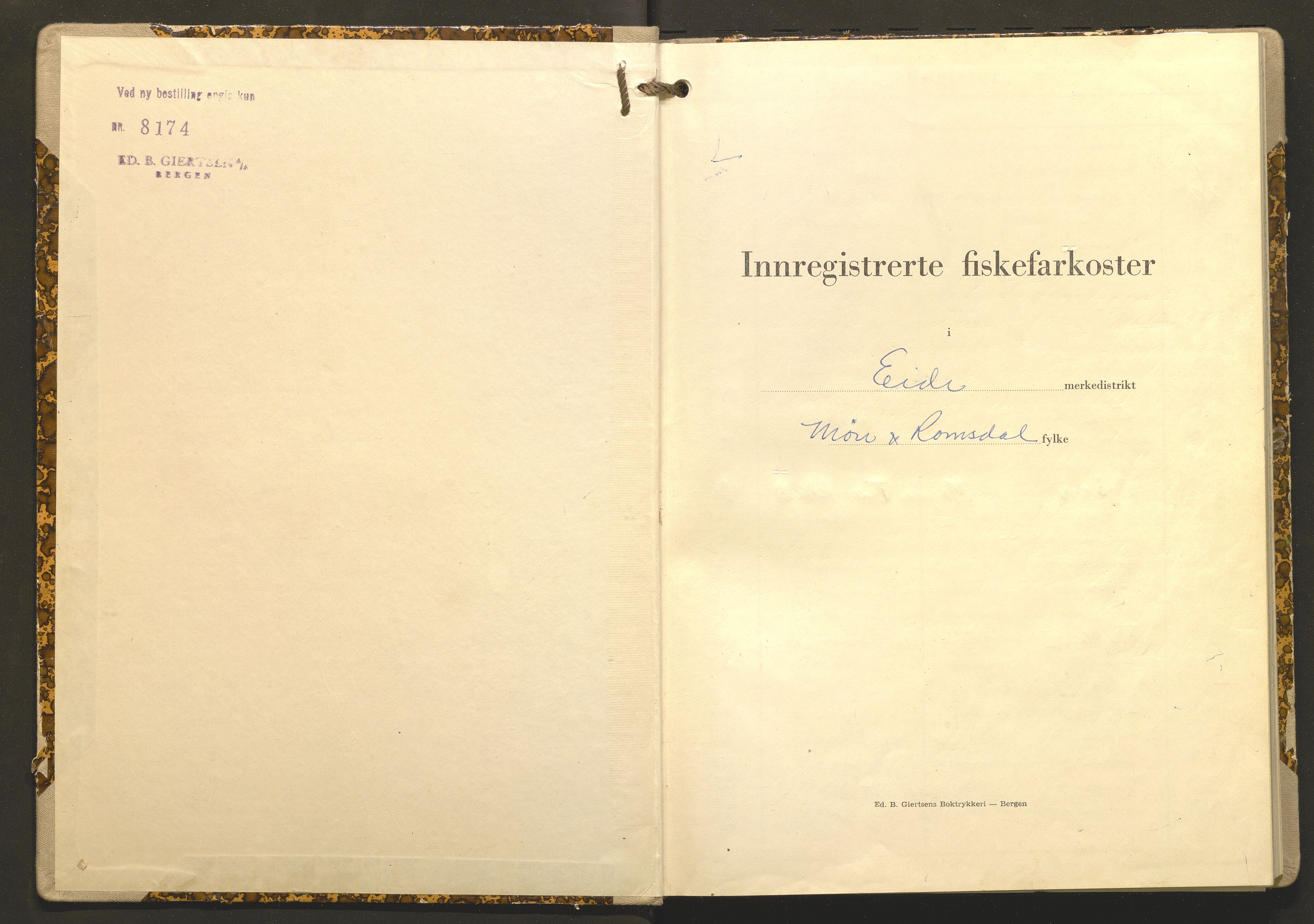 Fiskeridirektoratet - 1 Adm. ledelse - 13 Båtkontoret, AV/SAB-A-2003/I/Ia/Iaf/L0032: 135.0612/2 Merkeprotokoll - Eide, 1964-1968