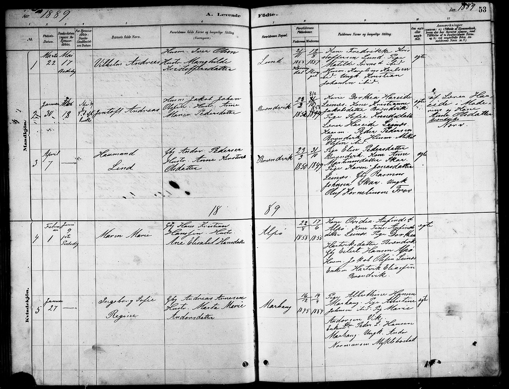 Ministerialprotokoller, klokkerbøker og fødselsregistre - Nordland, AV/SAT-A-1459/857/L0828: Parish register (copy) no. 857C03, 1879-1908, p. 53