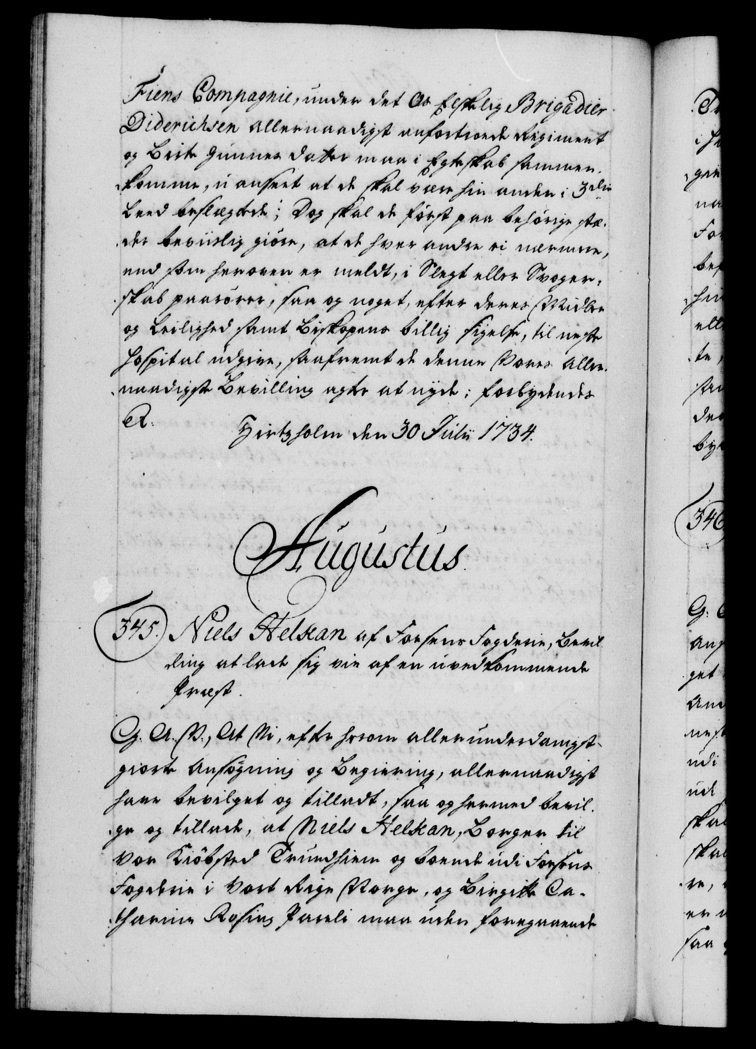 Danske Kanselli 1572-1799, AV/RA-EA-3023/F/Fc/Fca/Fcaa/L0028: Norske registre, 1733-1734, p. 559b