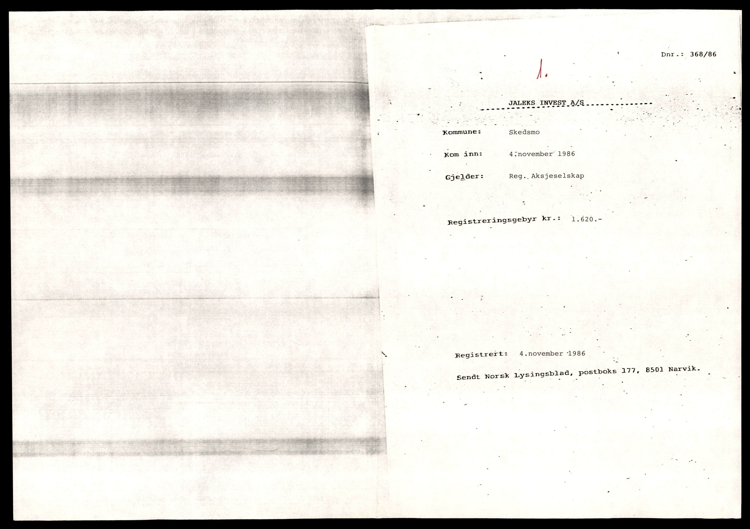 Nedre Romerike sorenskriveri, SAT/A-10469/K/Ke/Ked/L0010: Enkeltmannsforetak, aksjeselskap og andelslag, J - Kjeller B, 1944-1989