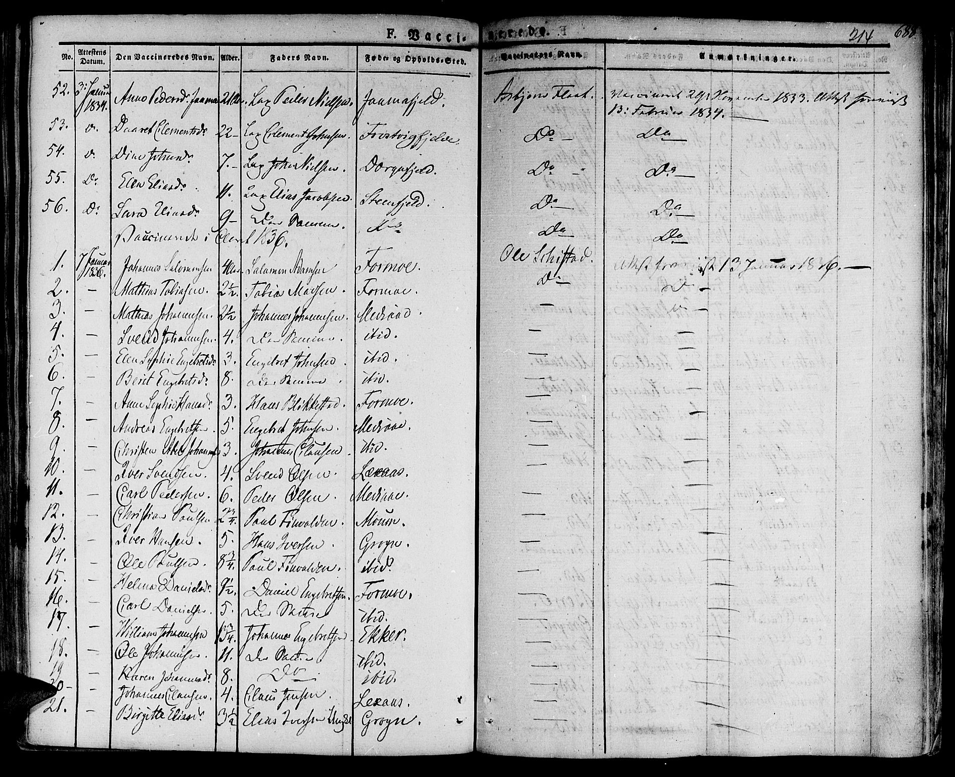 Ministerialprotokoller, klokkerbøker og fødselsregistre - Nord-Trøndelag, SAT/A-1458/758/L0510: Parish register (official) no. 758A01 /1, 1821-1841, p. 214