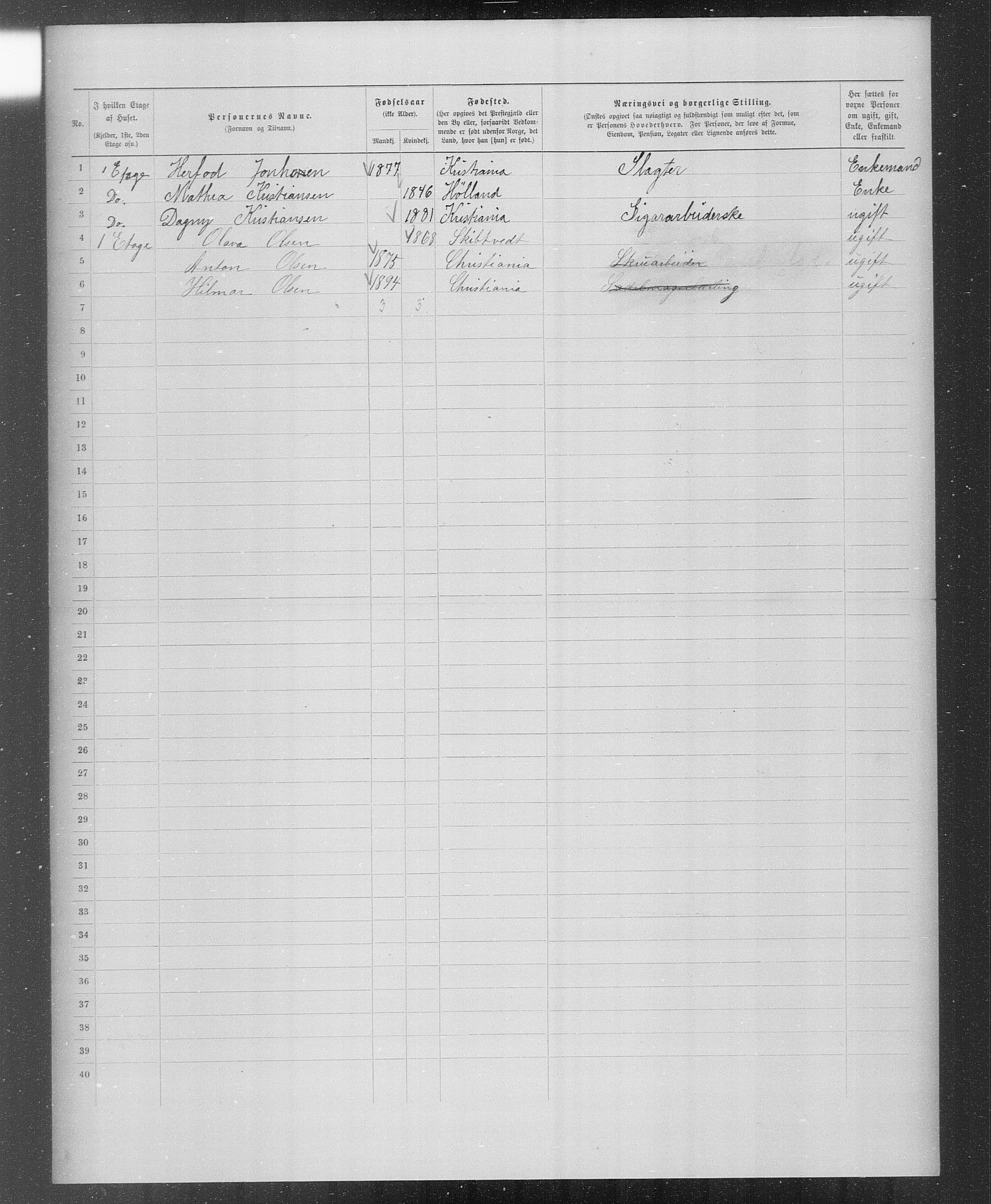 OBA, Municipal Census 1899 for Kristiania, 1899, p. 3048