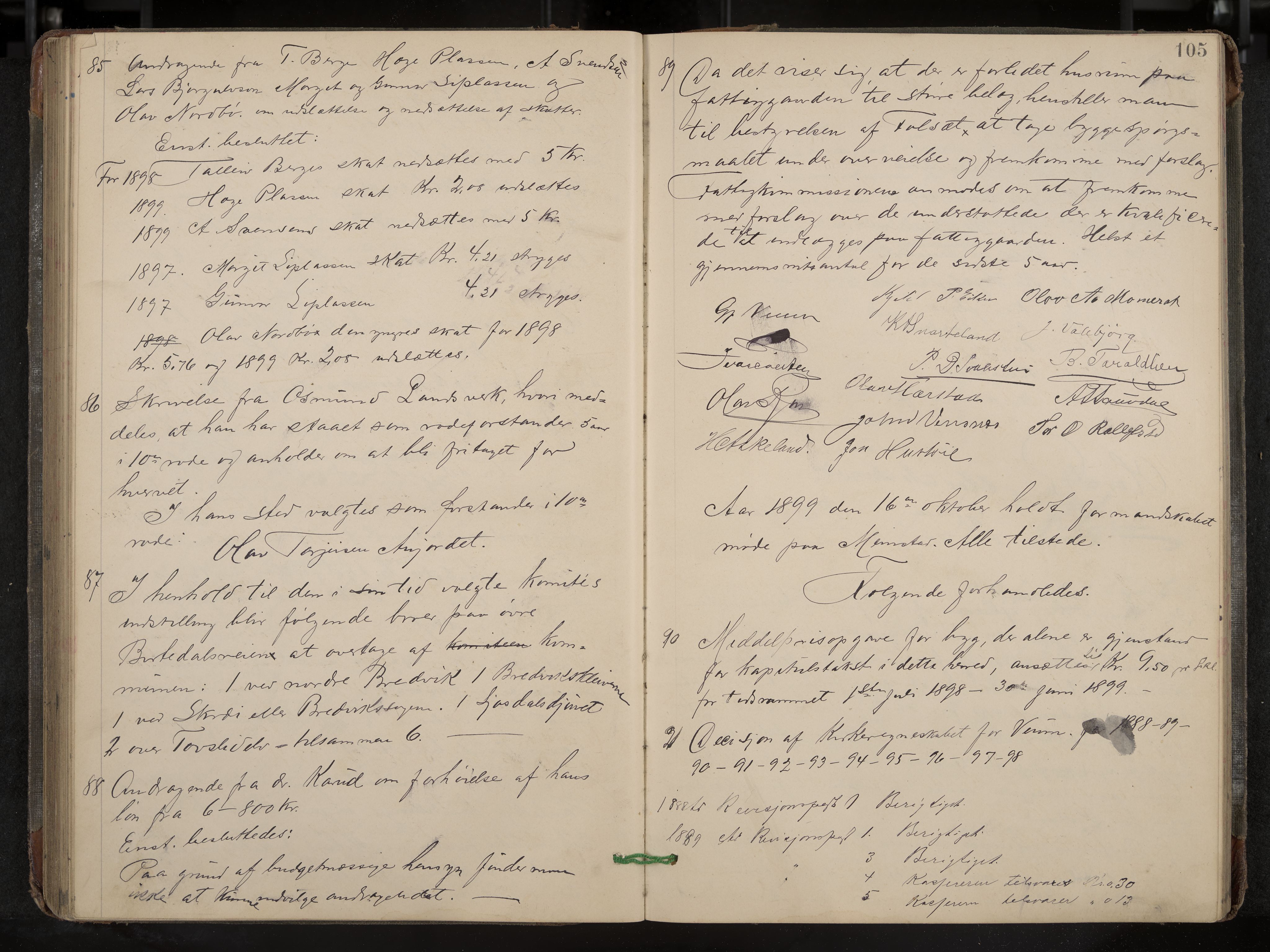 Fyresdal formannskap og sentraladministrasjon, IKAK/0831021-1/Aa/L0003: Møtebok, 1894-1903, p. 105