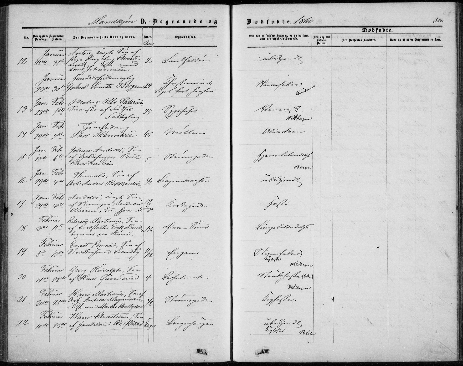 Bragernes kirkebøker, SAKO/A-6/F/Fb/L0003: Parish register (official) no. II 3, 1860-1868, p. 300
