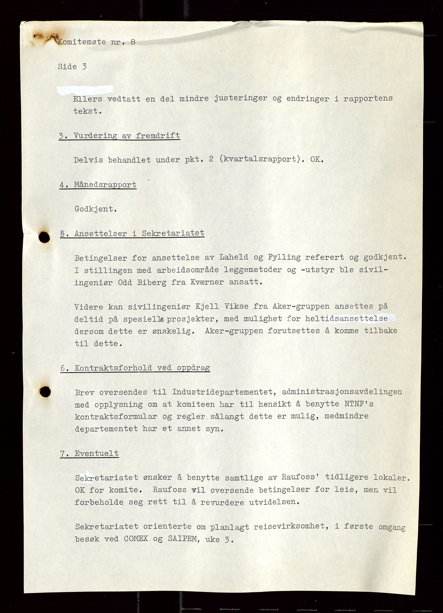 Industridepartementet, Oljekontoret, AV/SAST-A-101348/Di/L0004: DWP, møter, komite`møter, 761 forskning/teknologi, 1972-1975, p. 252