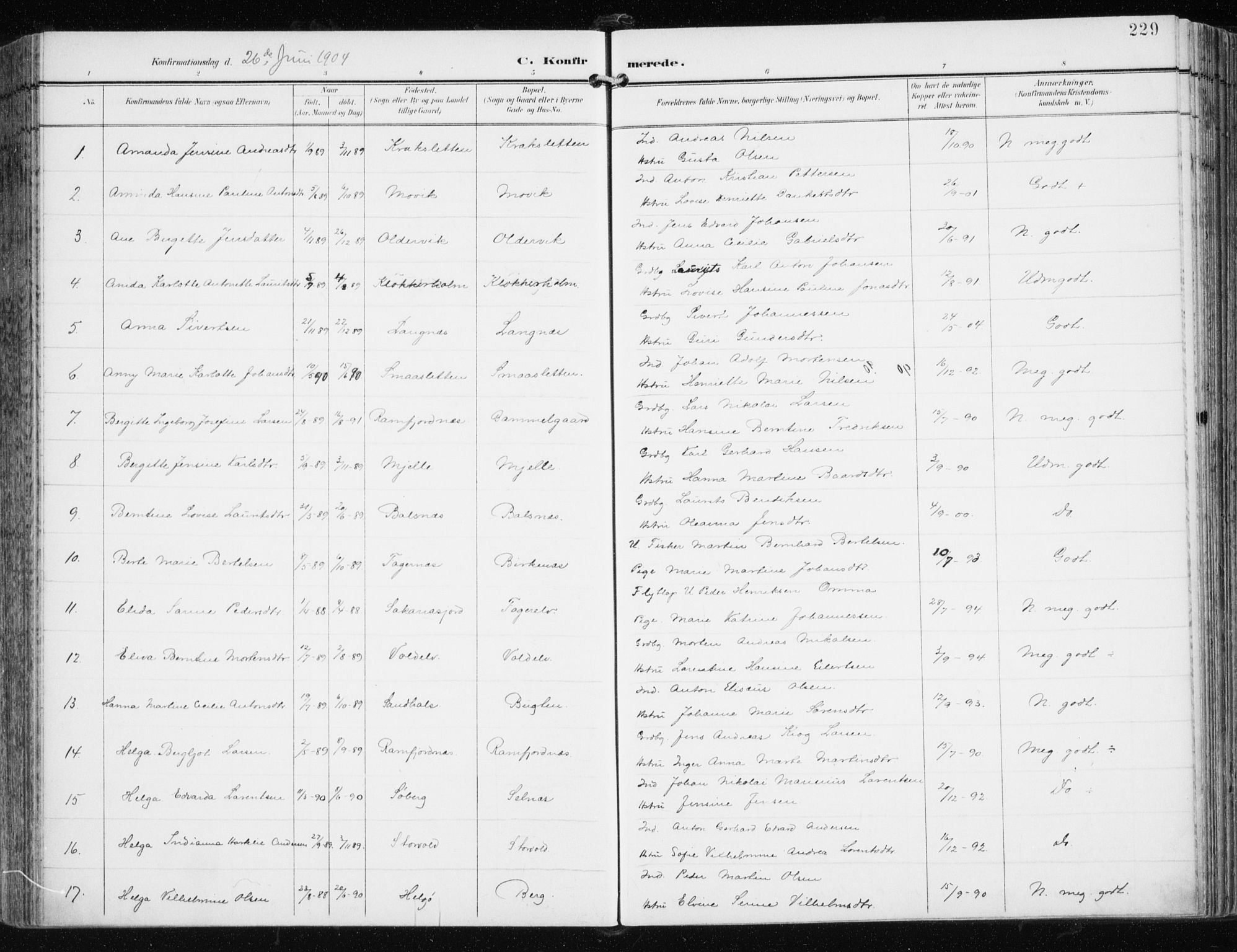 Tromsøysund sokneprestkontor, AV/SATØ-S-1304/G/Ga/L0006kirke: Parish register (official) no. 6, 1897-1906, p. 229