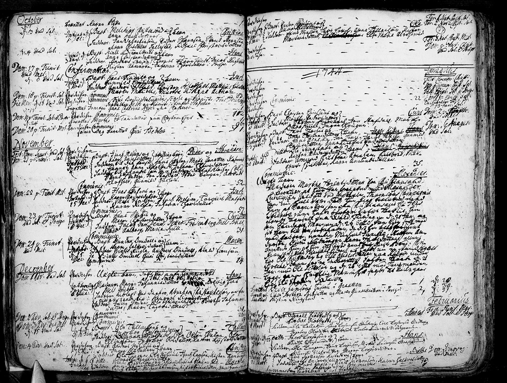 Solum kirkebøker, SAKO/A-306/F/Fa/L0002: Parish register (official) no. I 2, 1713-1761, p. 77