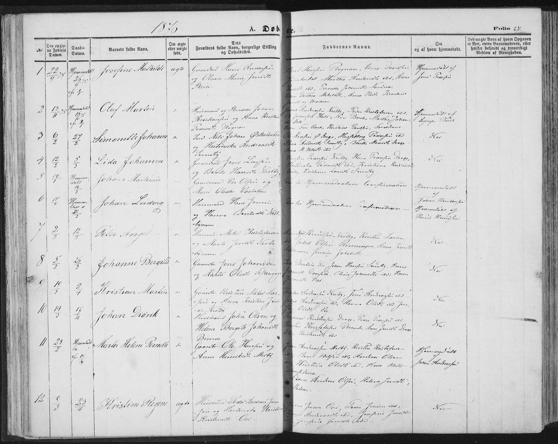 Ministerialprotokoller, klokkerbøker og fødselsregistre - Nordland, SAT/A-1459/847/L0668: Parish register (official) no. 847A08, 1872-1886, p. 27