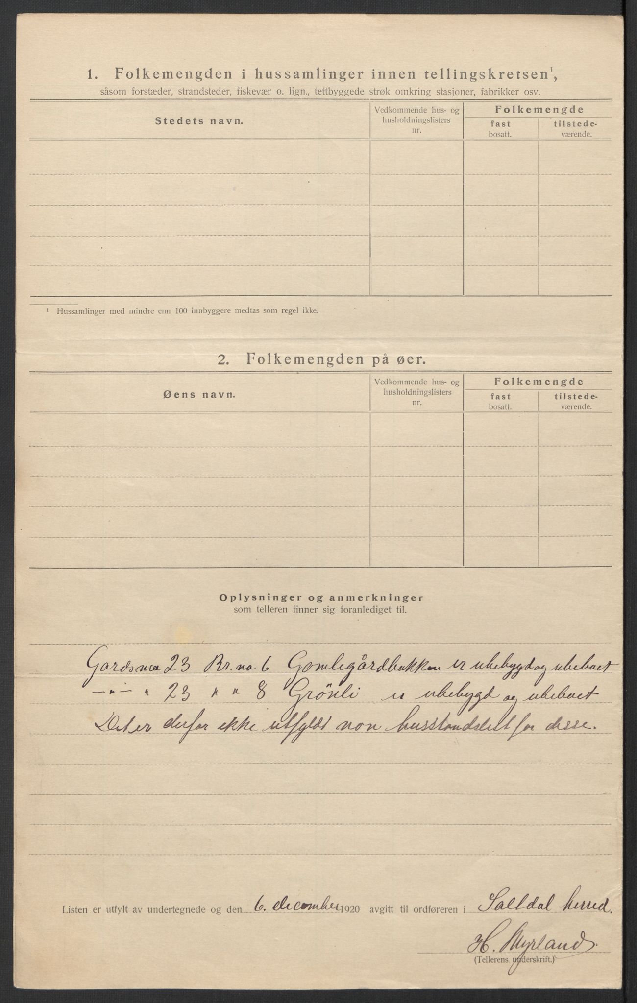 SAT, 1920 census for Saltdal, 1920, p. 46