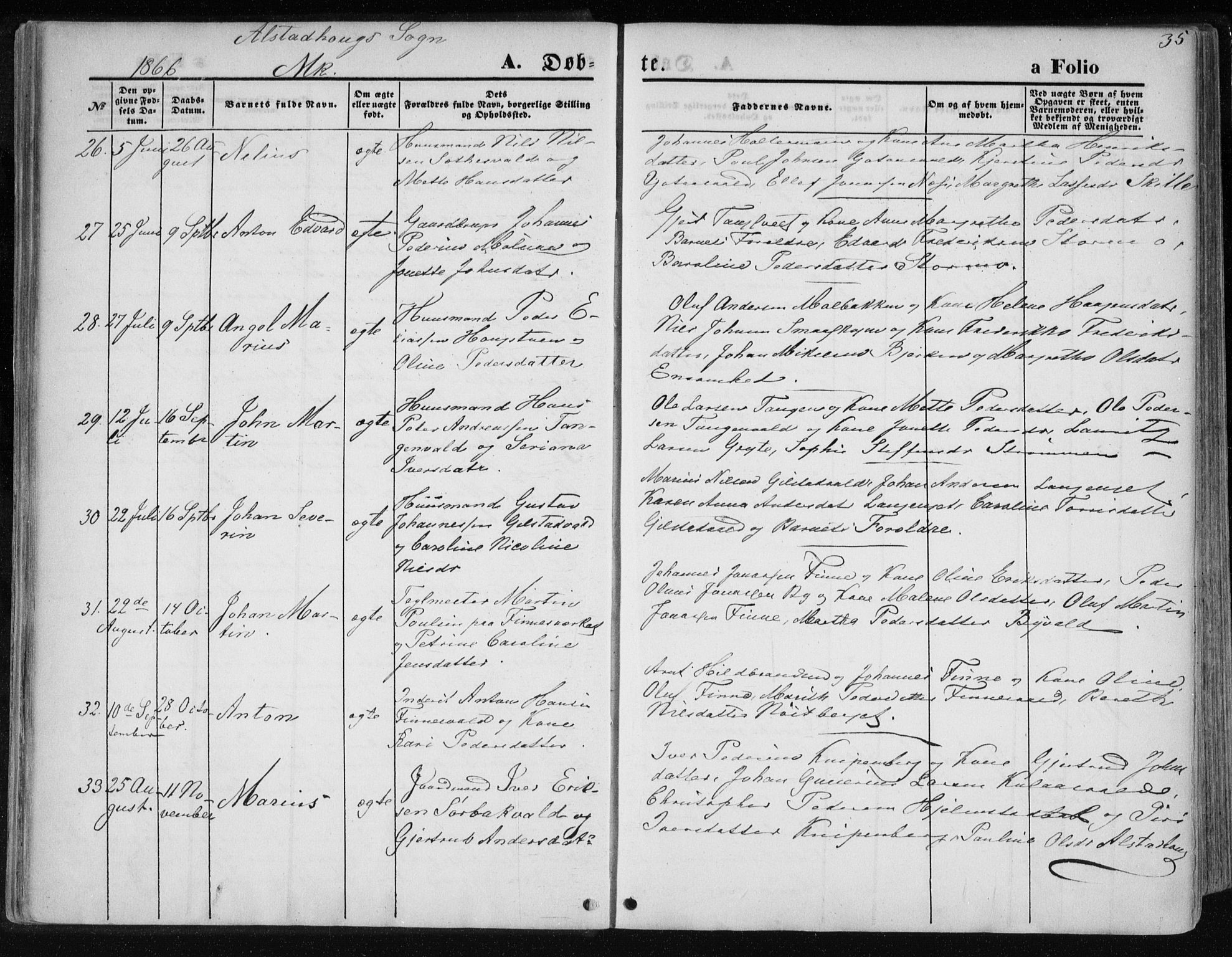 Ministerialprotokoller, klokkerbøker og fødselsregistre - Nord-Trøndelag, SAT/A-1458/717/L0157: Parish register (official) no. 717A08 /1, 1863-1877, p. 35