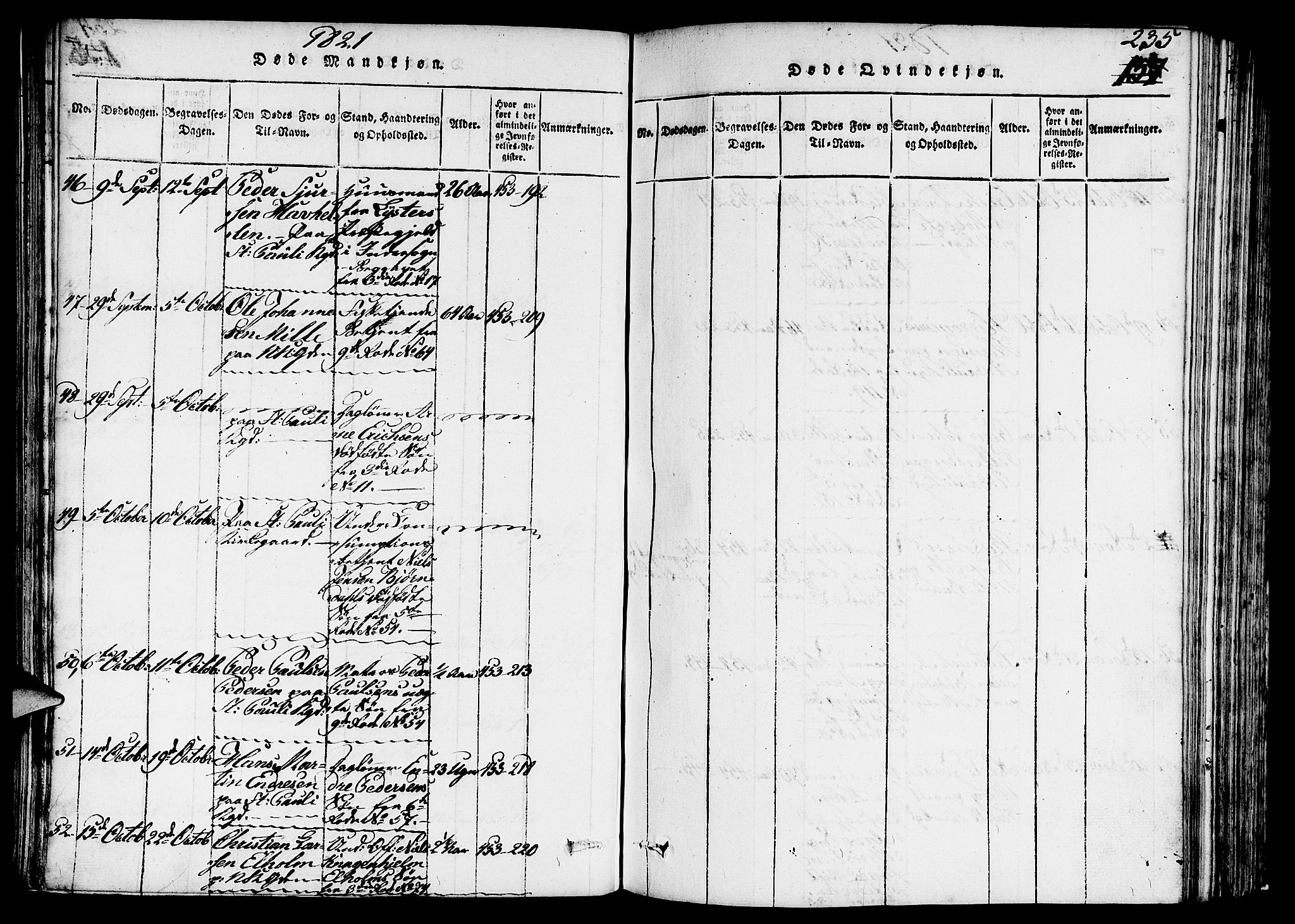 Nykirken Sokneprestembete, SAB/A-77101/H/Hab/L0003: Parish register (copy) no. A 4, 1816-1821, p. 235