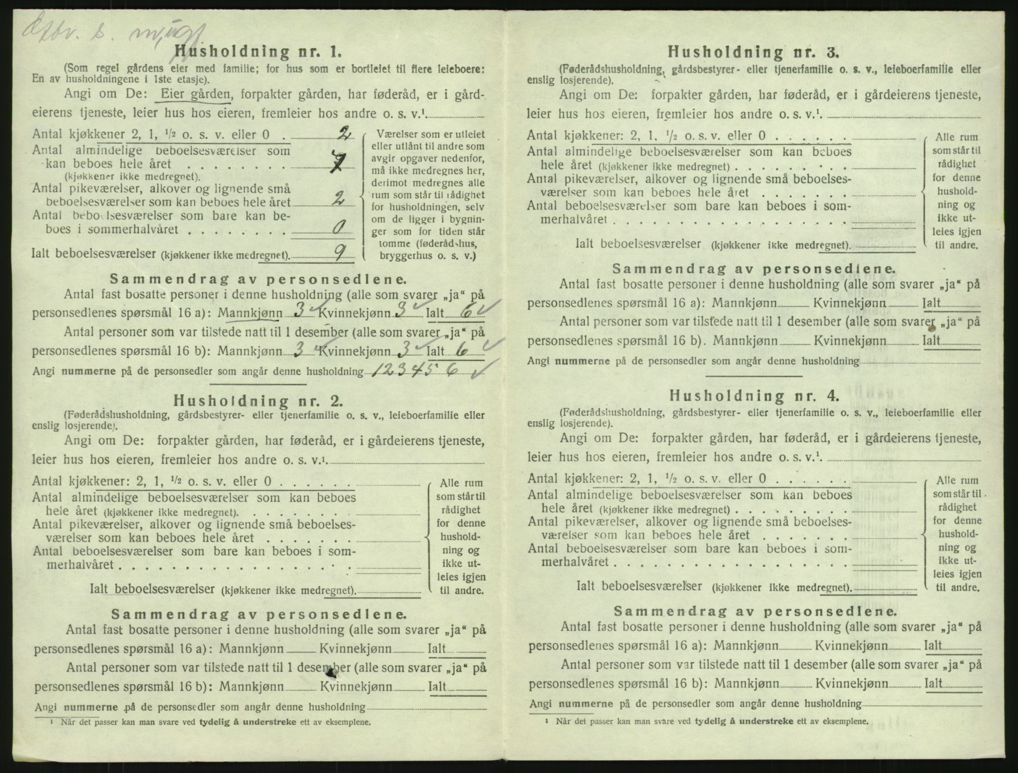 SAKO, 1920 census for Tjølling, 1920, p. 968