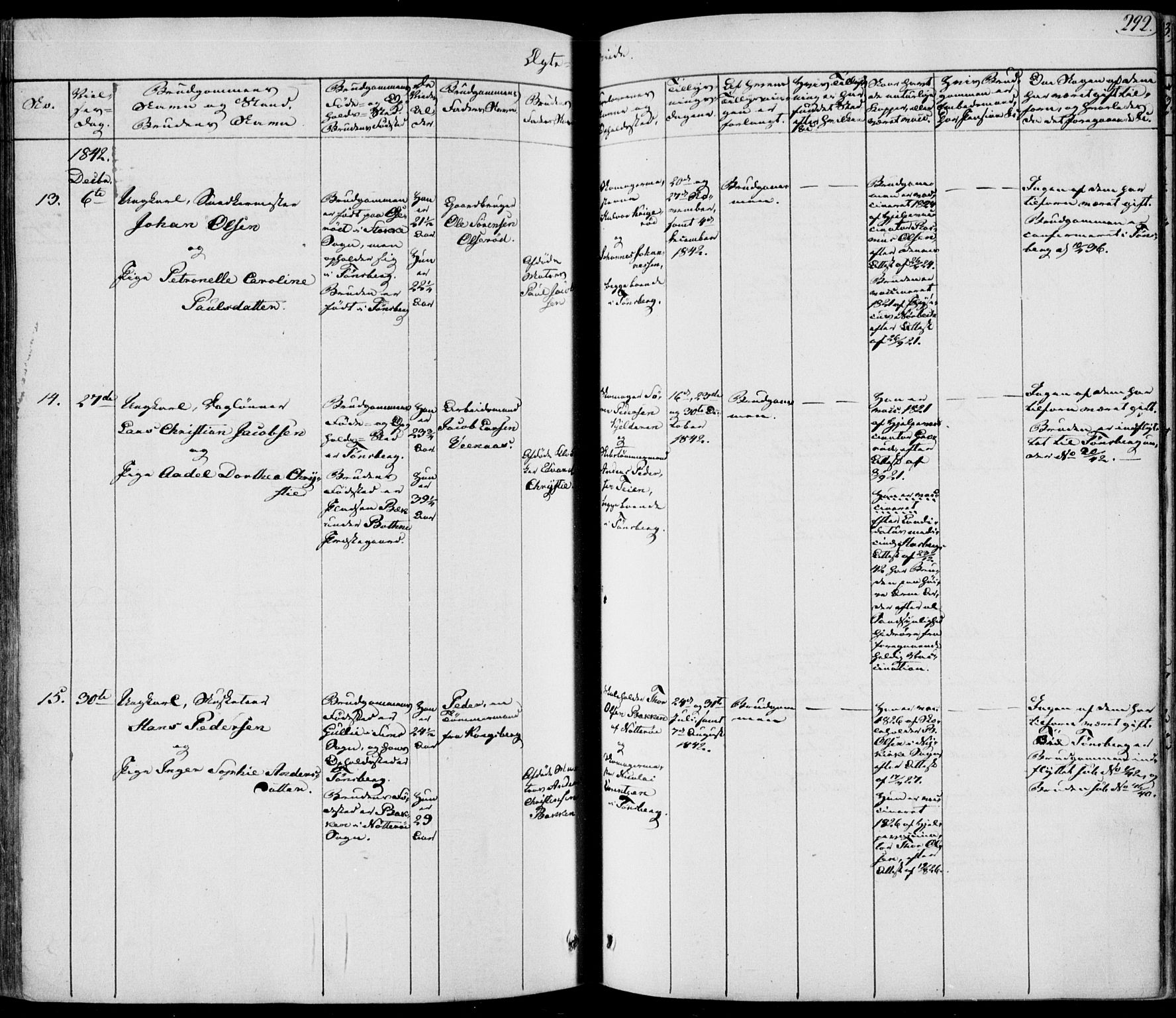 Tønsberg kirkebøker, AV/SAKO-A-330/F/Fa/L0006: Parish register (official) no. I 6, 1836-1844, p. 292