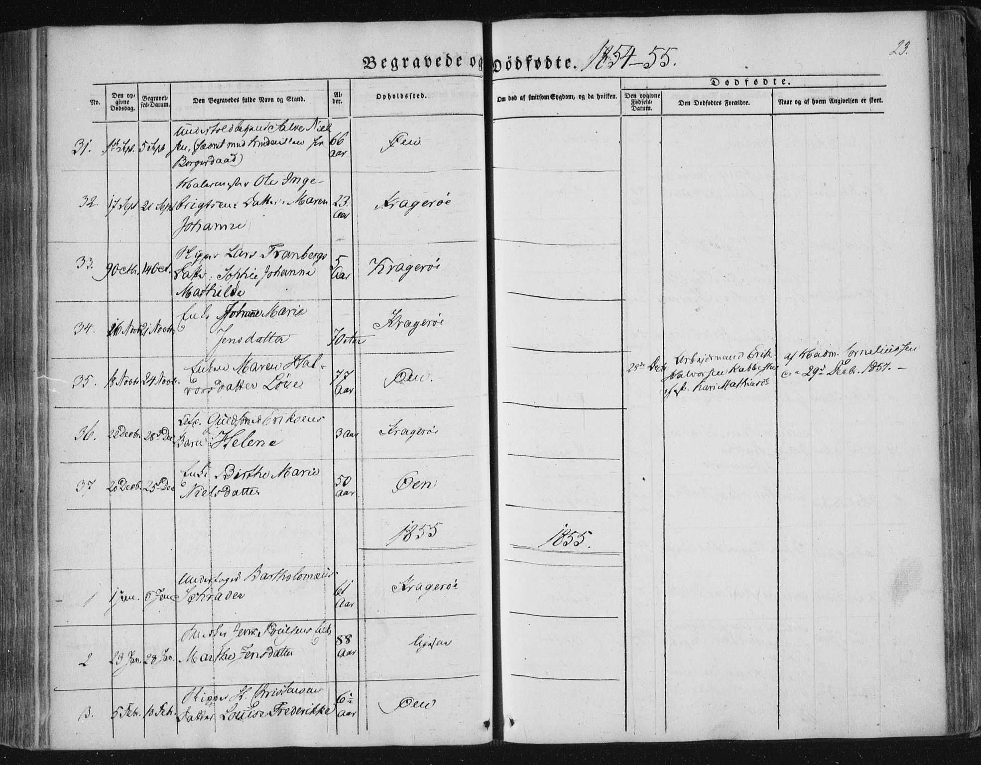 Kragerø kirkebøker, SAKO/A-278/F/Fa/L0006: Parish register (official) no. 6, 1847-1861, p. 23