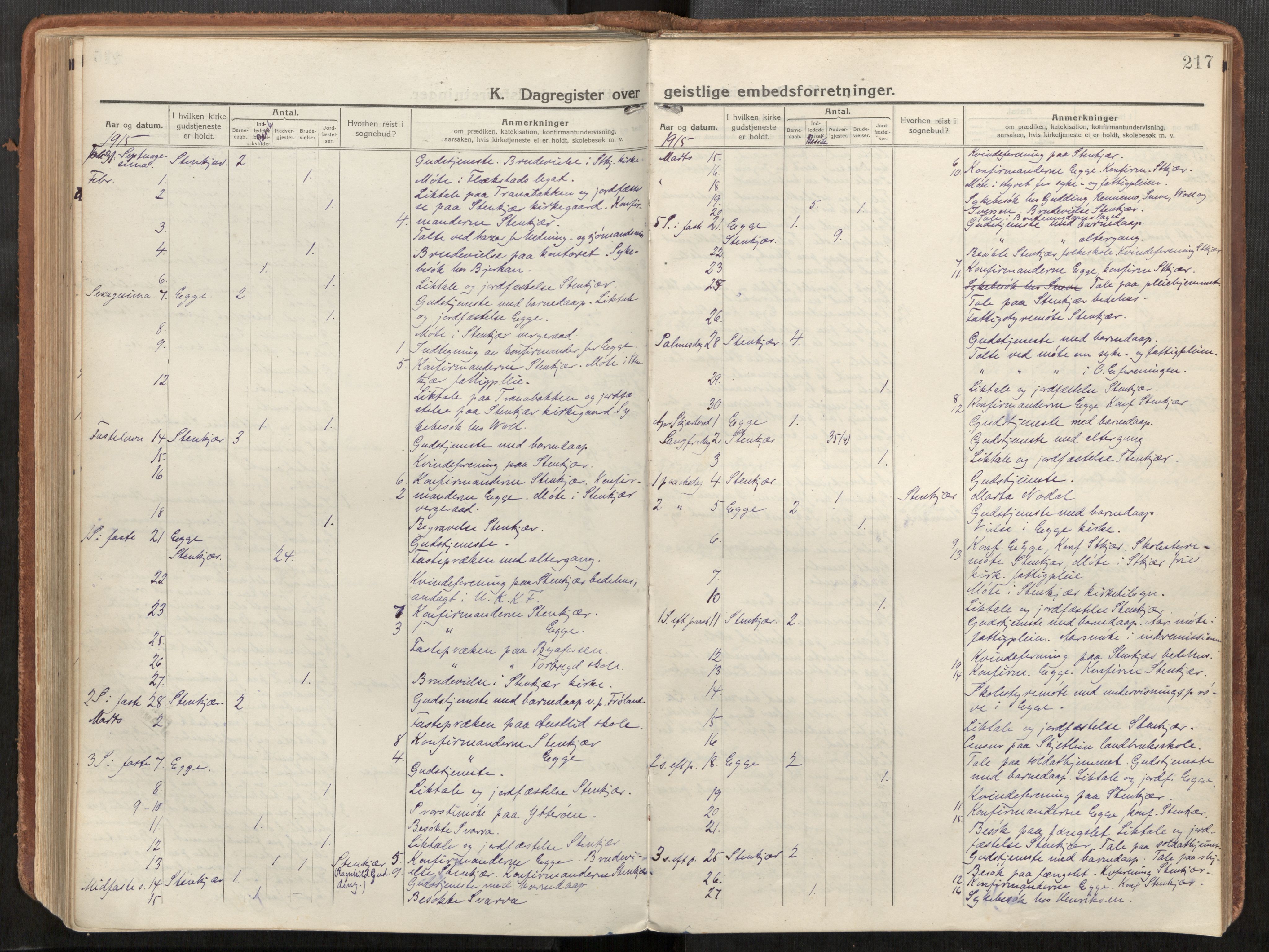 Steinkjer sokneprestkontor, SAT/A-1541/01/H/Ha/Haa/L0003: Parish register (official) no. 3, 1913-1922, p. 217