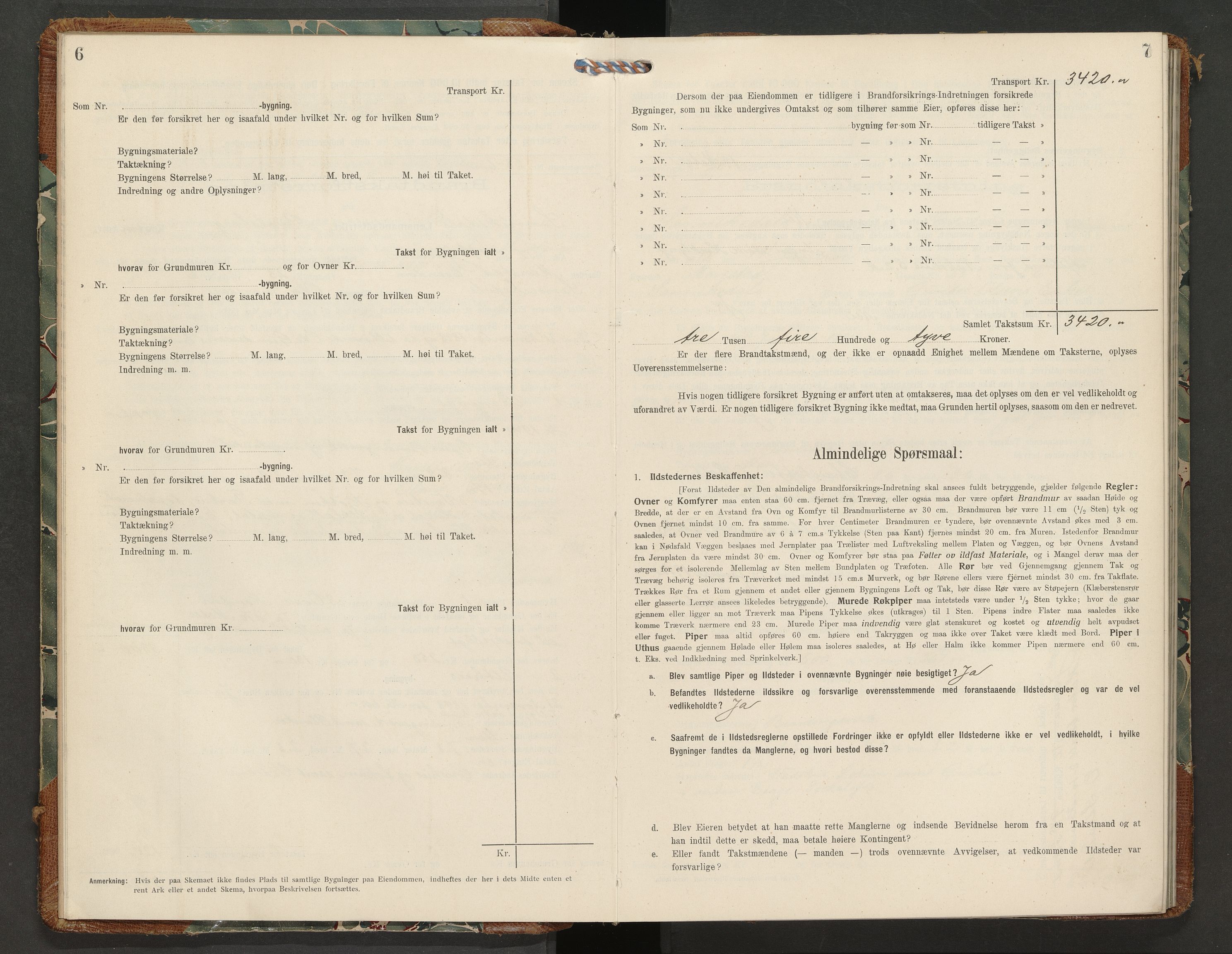 Sannidal lensmannskontor, AV/SAKO-A-569/Y/Yc/Ycb/L0004: Skjematakstprotokoll, 1912-1918