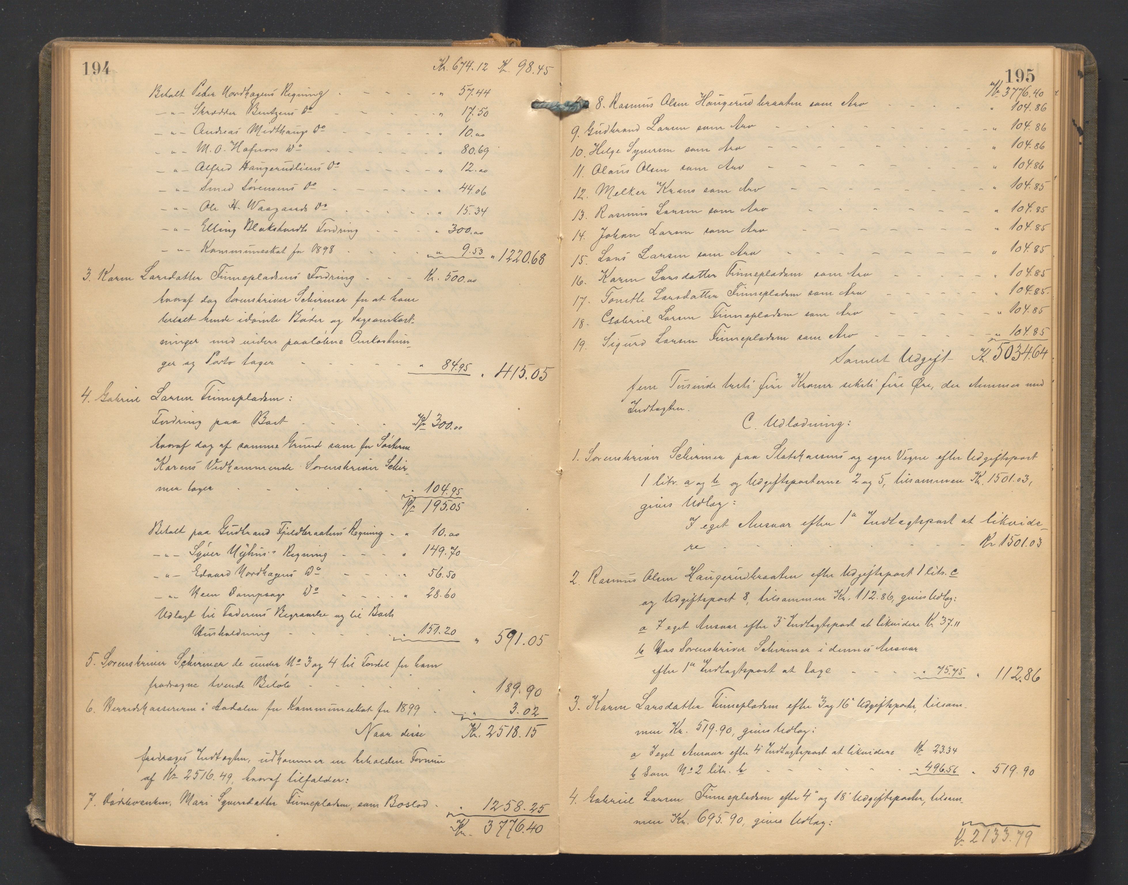 Ringerike sorenskriveri, AV/SAKO-A-105/H/Hb/Hbd/Hbda/L0011: Skifteutlodningsprotokoll, 1896-1904, p. 194-195