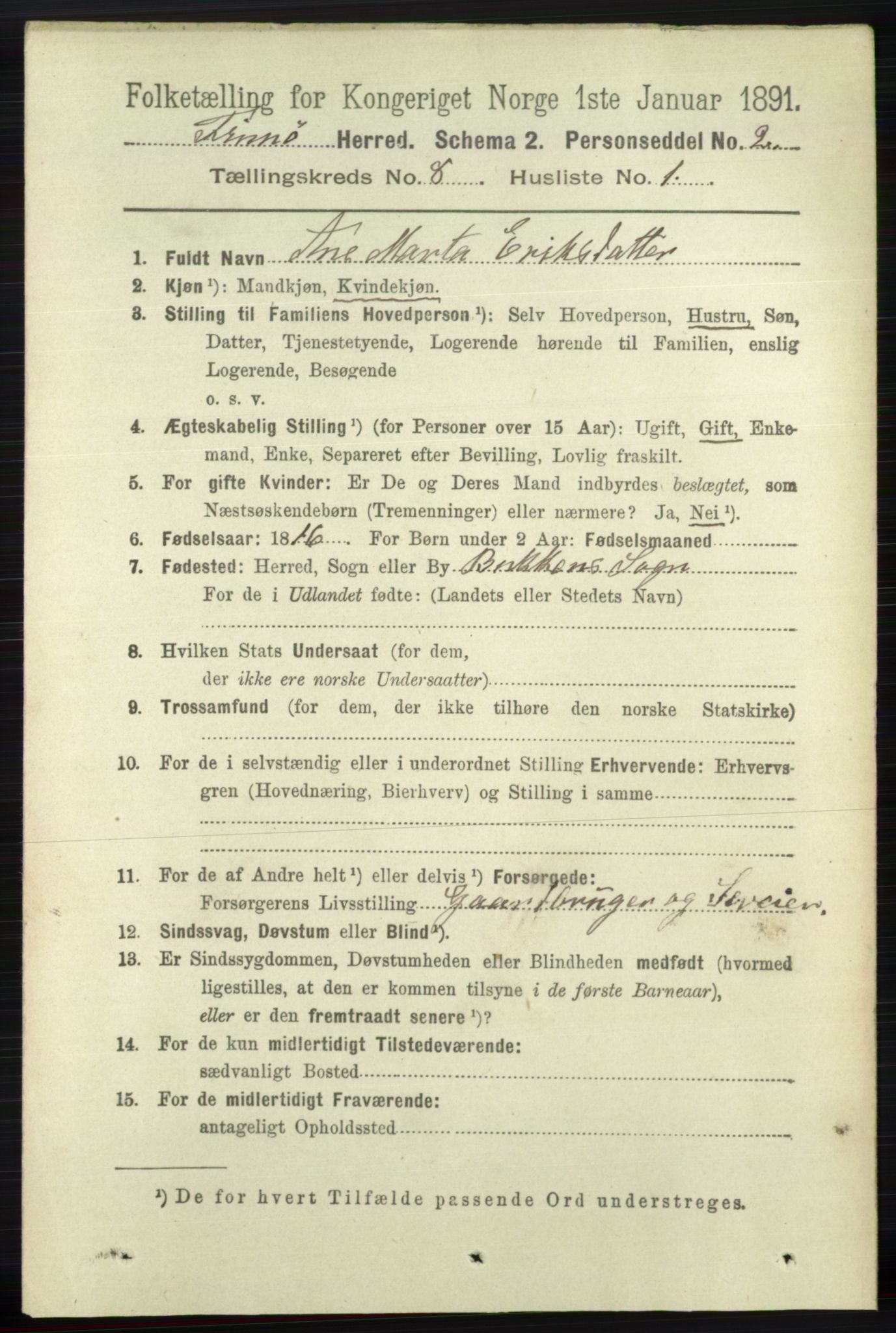 RA, 1891 census for 1141 Finnøy, 1891, p. 1685