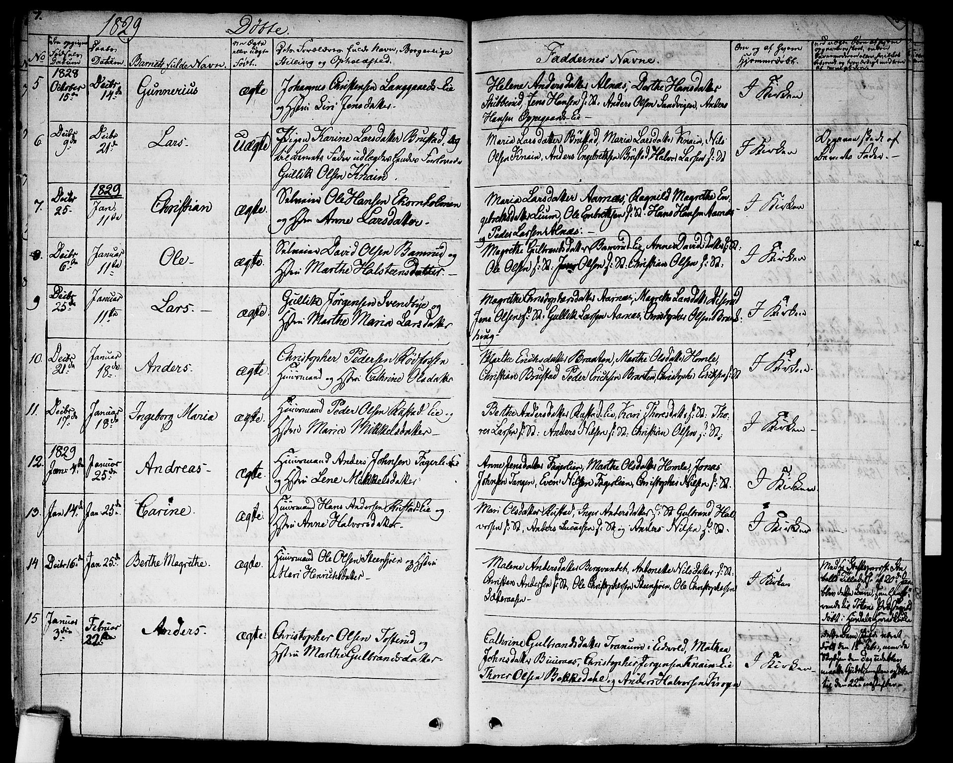 Hurdal prestekontor Kirkebøker, AV/SAO-A-10889/F/Fa/L0004: Parish register (official) no. I 4, 1828-1845, p. 7