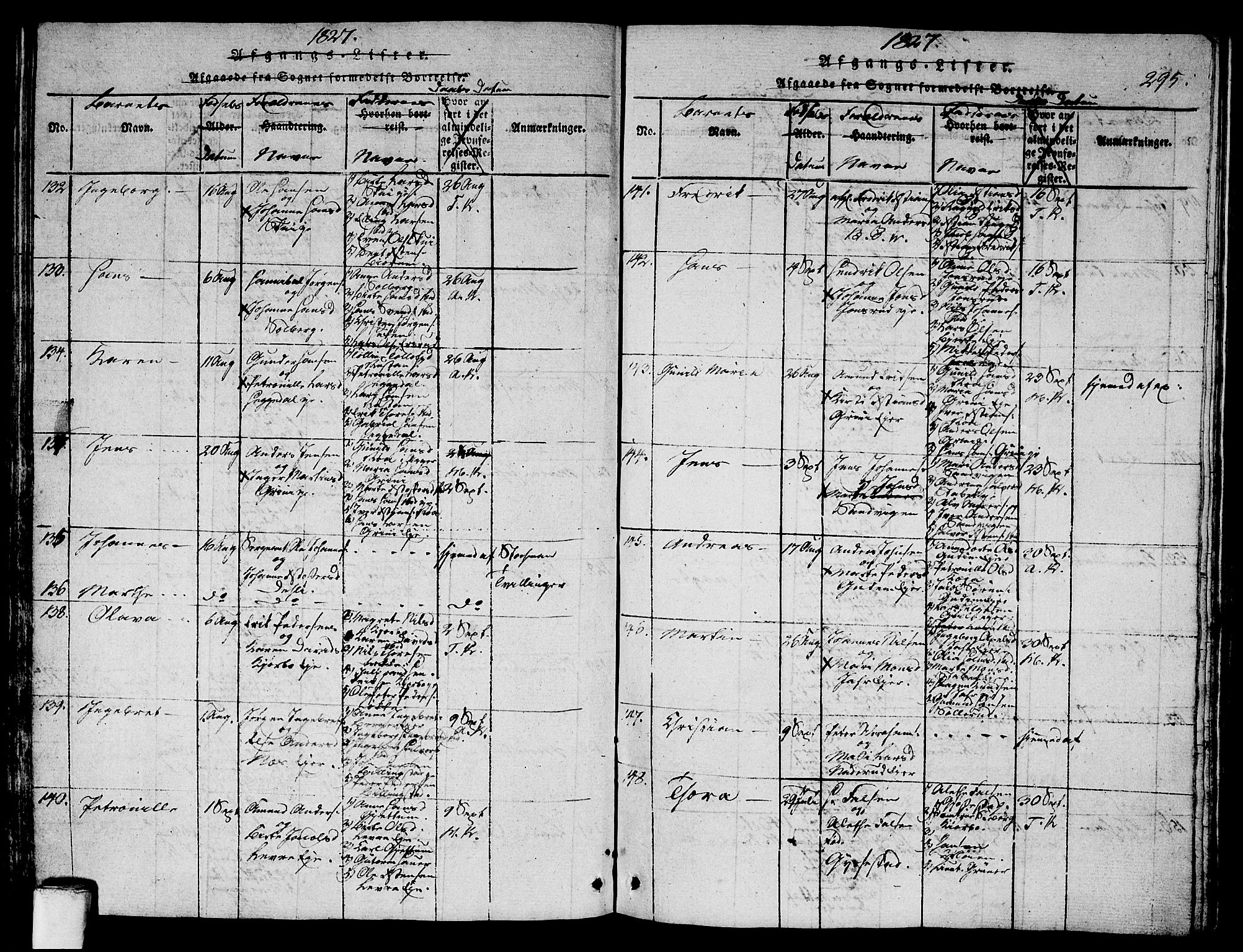 Asker prestekontor Kirkebøker, AV/SAO-A-10256a/G/Ga/L0001: Parish register (copy) no. I 1, 1814-1830, p. 295