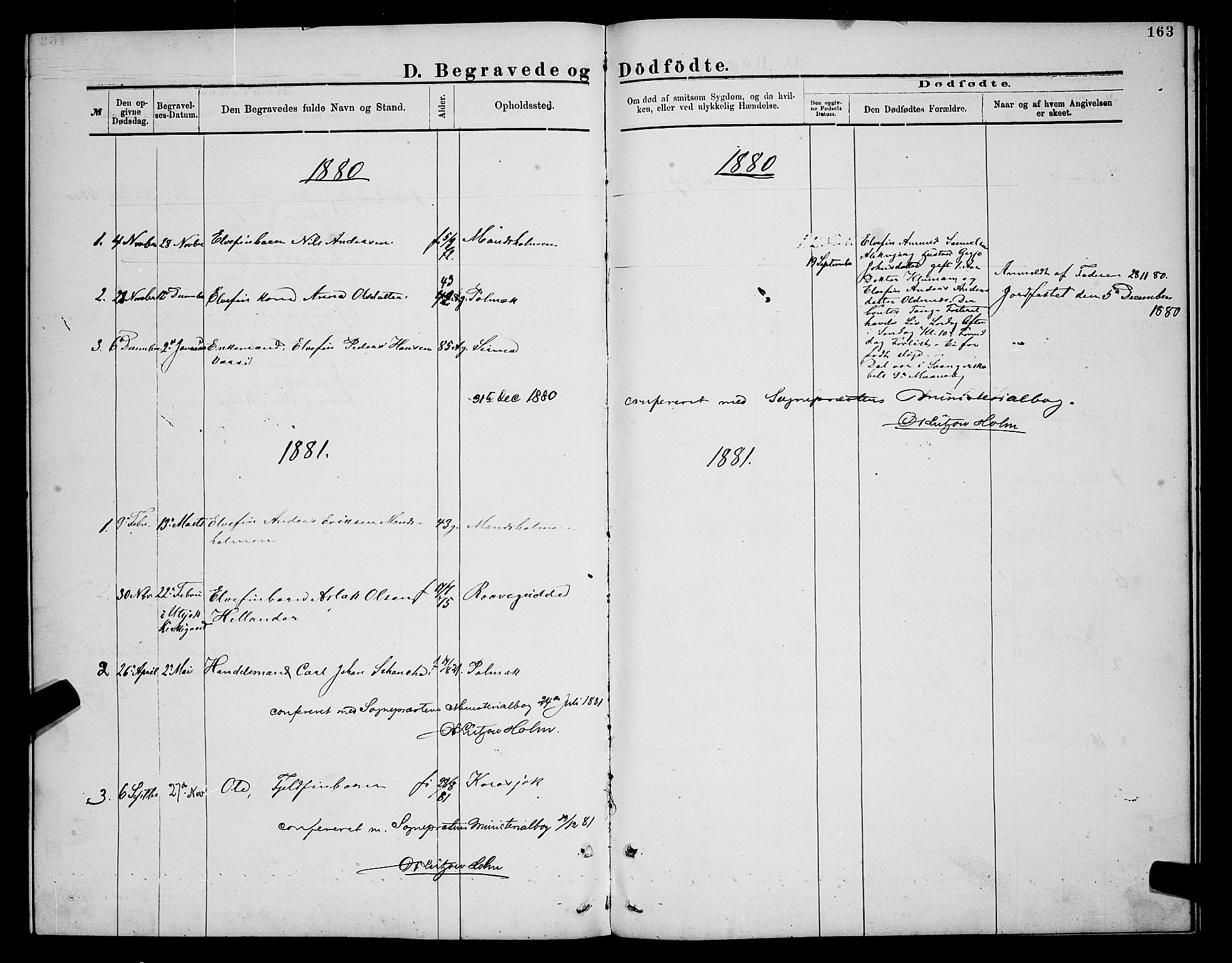 Nesseby sokneprestkontor, SATØ/S-1330/H/Hb/L0007klokker: Parish register (copy) no. 7, 1877-1884, p. 163