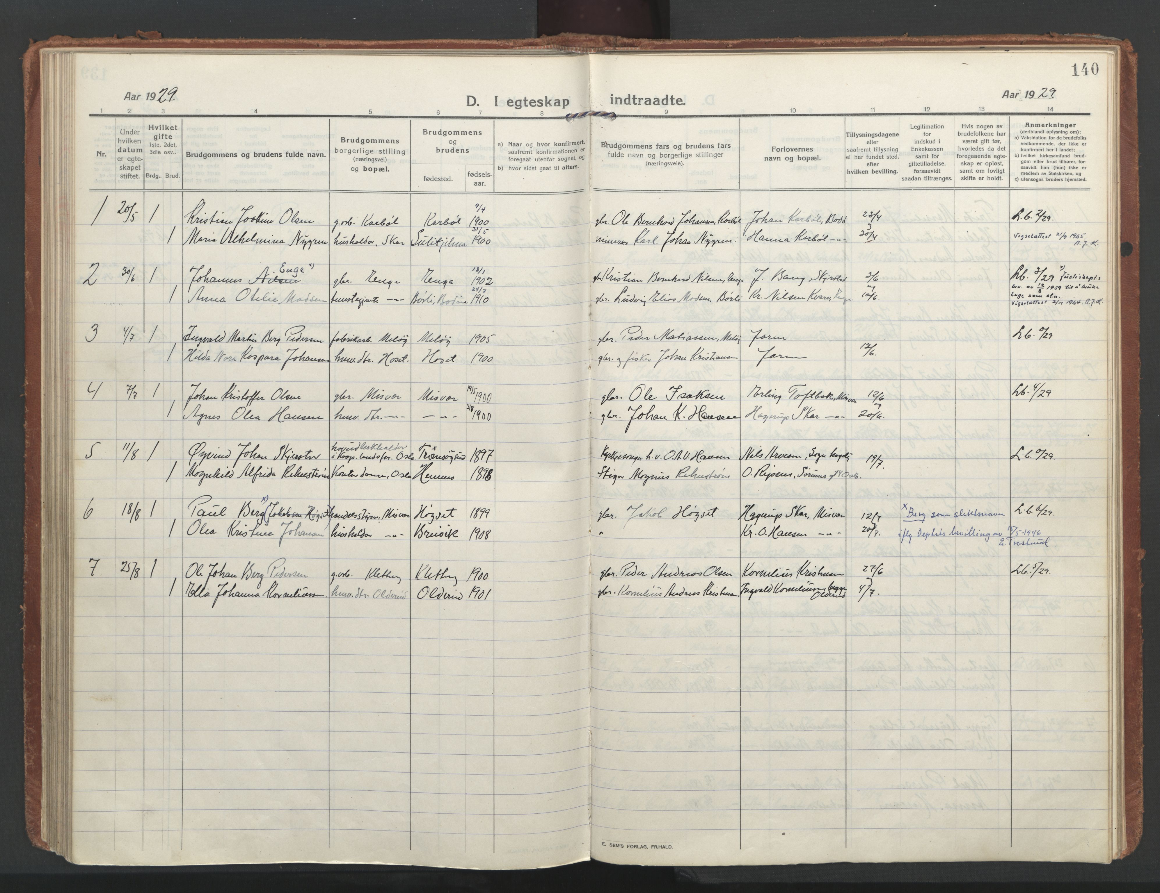 Ministerialprotokoller, klokkerbøker og fødselsregistre - Nordland, AV/SAT-A-1459/852/L0748: Parish register (official) no. 852A18, 1913-1932, p. 140