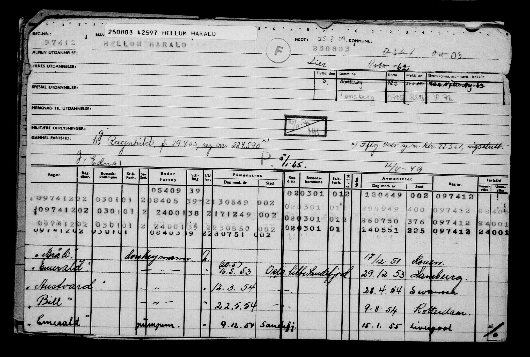 Direktoratet for sjømenn, AV/RA-S-3545/G/Gb/L0050: Hovedkort, 1903, p. 275