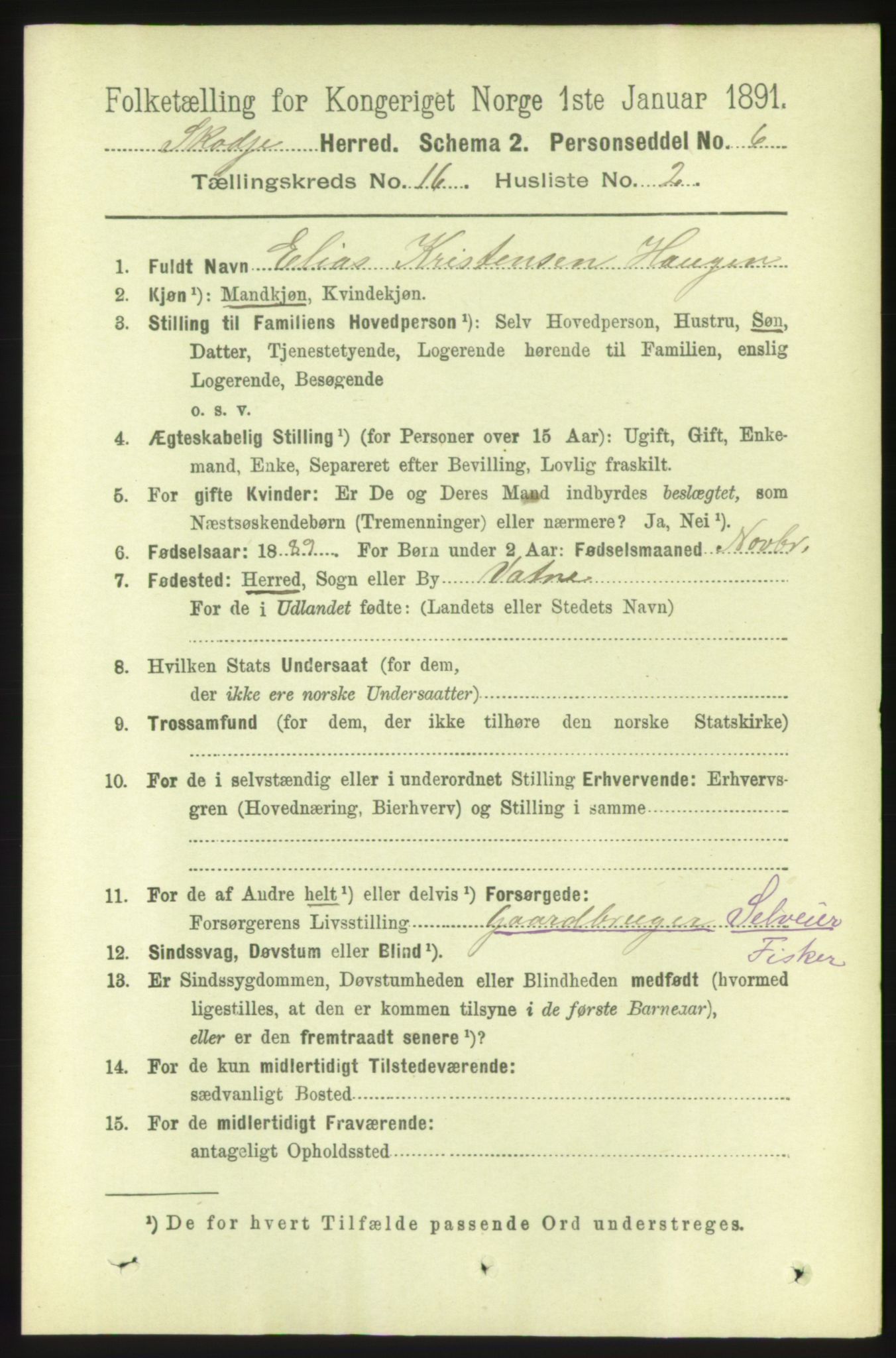 RA, 1891 census for 1529 Skodje, 1891, p. 3361